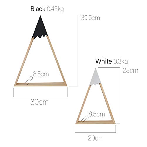 Estantería de pared blanca de estilo nórdico. Estante doble flotante triangular de pared.-Nacnic-Nacnic Estudio SL