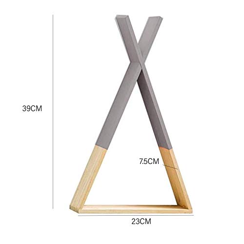 Estantería de pared gris de estilo nórdico. Estante flotante triangular de pared. Mediano-Nacnic-Nacnic Estudio SL