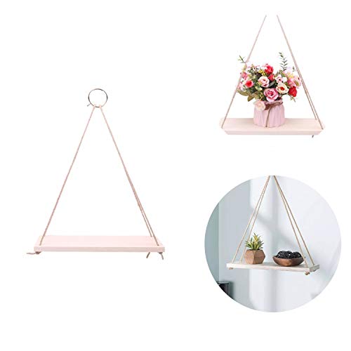 Estantería triangular de pared para colgar. Estantería flotante para niños y bebés, salón, oficina. Estantes de madera para almacenamiento y decoración de interior y exterior. Madera clara, mediana-Nacnic-Nacnic Estudio SL