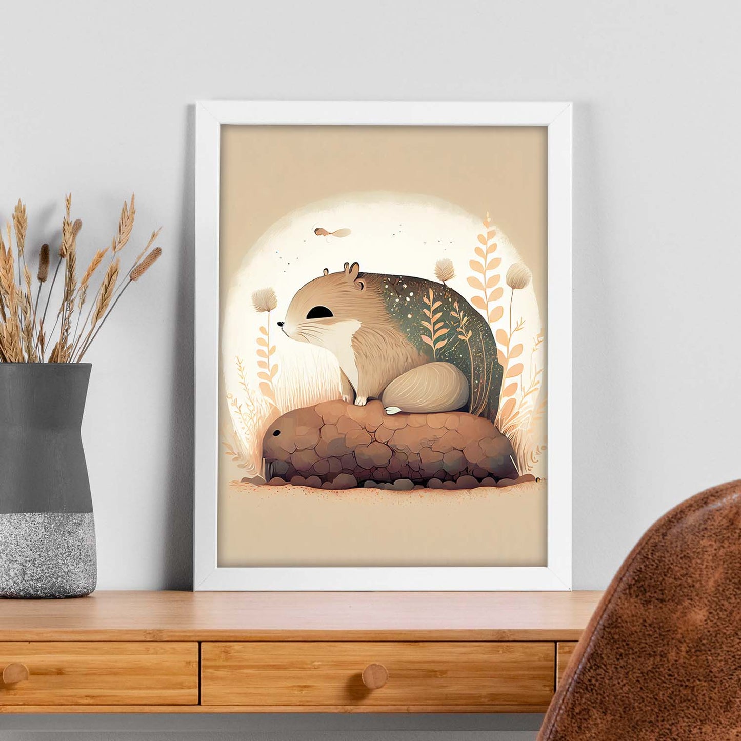 Estilo de precisión de ardilla de ardilla esponjosa nácnica abstracta. Estampados de arte de pared estético para el diseño de dormitorio o sala de estar.-Artwork-Nacnic-Nacnic Estudio SL