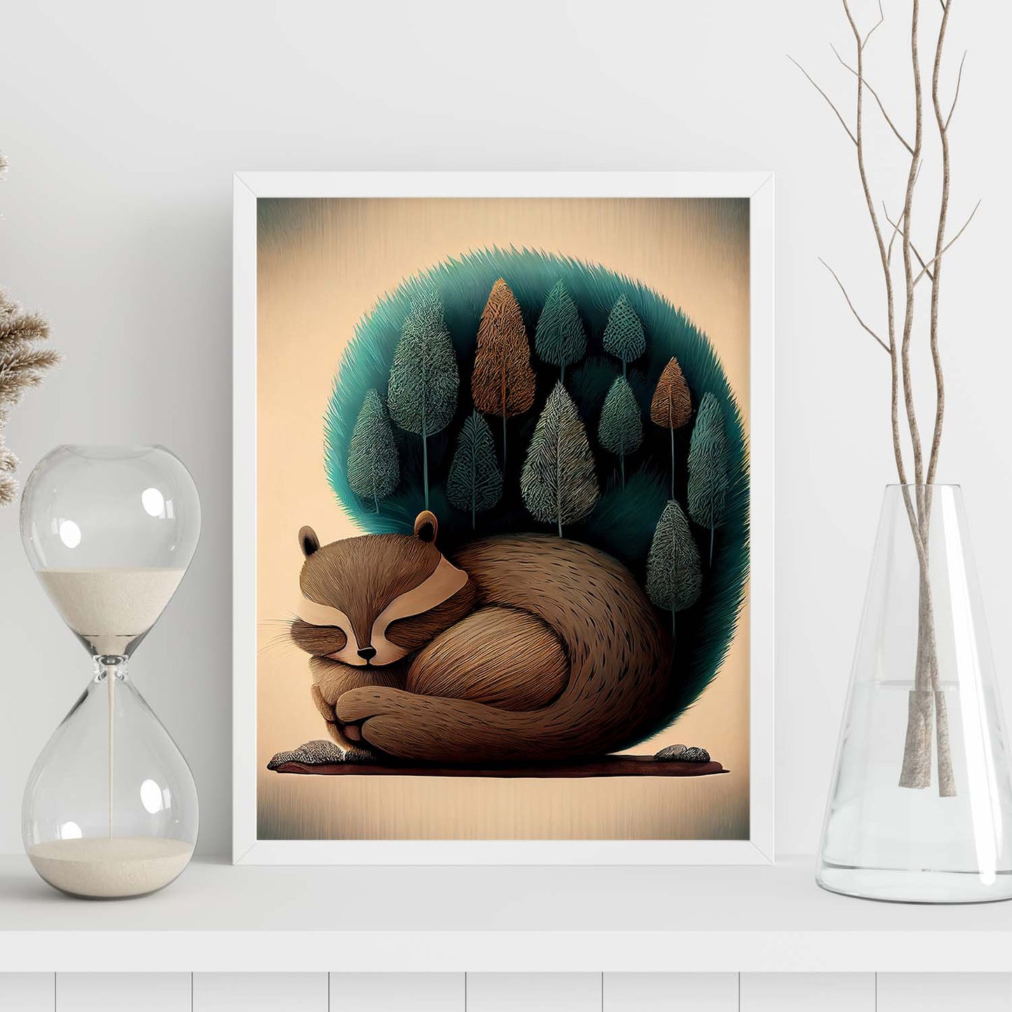 Estilo de precisión de ardilla de ardilla esponjosa nacnica. Estampados de arte de pared estético para el diseño de dormitorio o sala de estar.-Artwork-Nacnic-Nacnic Estudio SL