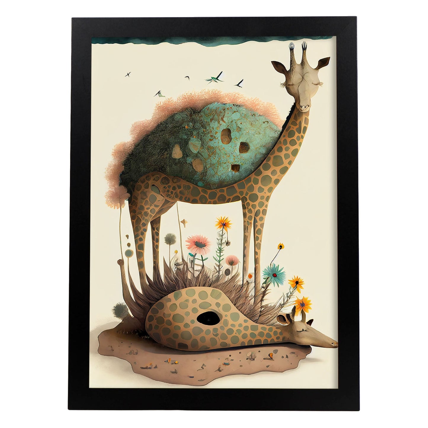 Estilo de precisión de jirafa esponjosa abstracta nácnica. Estampados de arte de pared estético para el diseño de dormitorio o sala de estar.-Artwork-Nacnic-A4-Sin marco-Nacnic Estudio SL