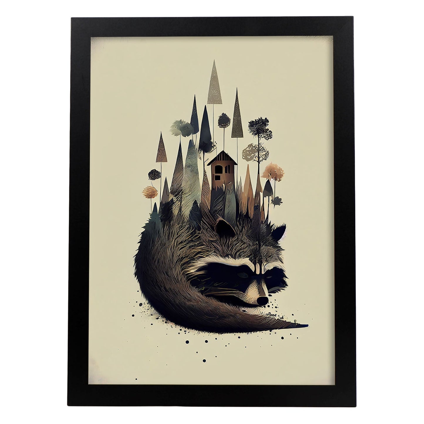 Estilo de precisión de mapache y esponjoso nacnico para dormir. Estampados de arte de pared estético para el diseño de dormitorio o sala de estar.-Artwork-Nacnic-A4-Sin marco-Nacnic Estudio SL