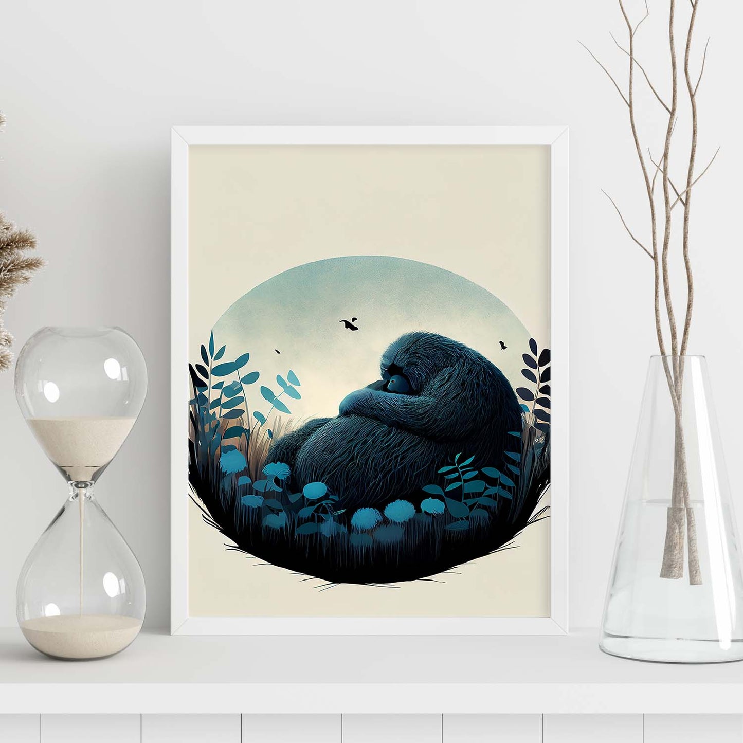 Estilo de precisión del gorila abstracto nacnico para dormir. Estampados de arte de pared estético para el diseño de dormitorio o sala de estar.-Artwork-Nacnic-Nacnic Estudio SL