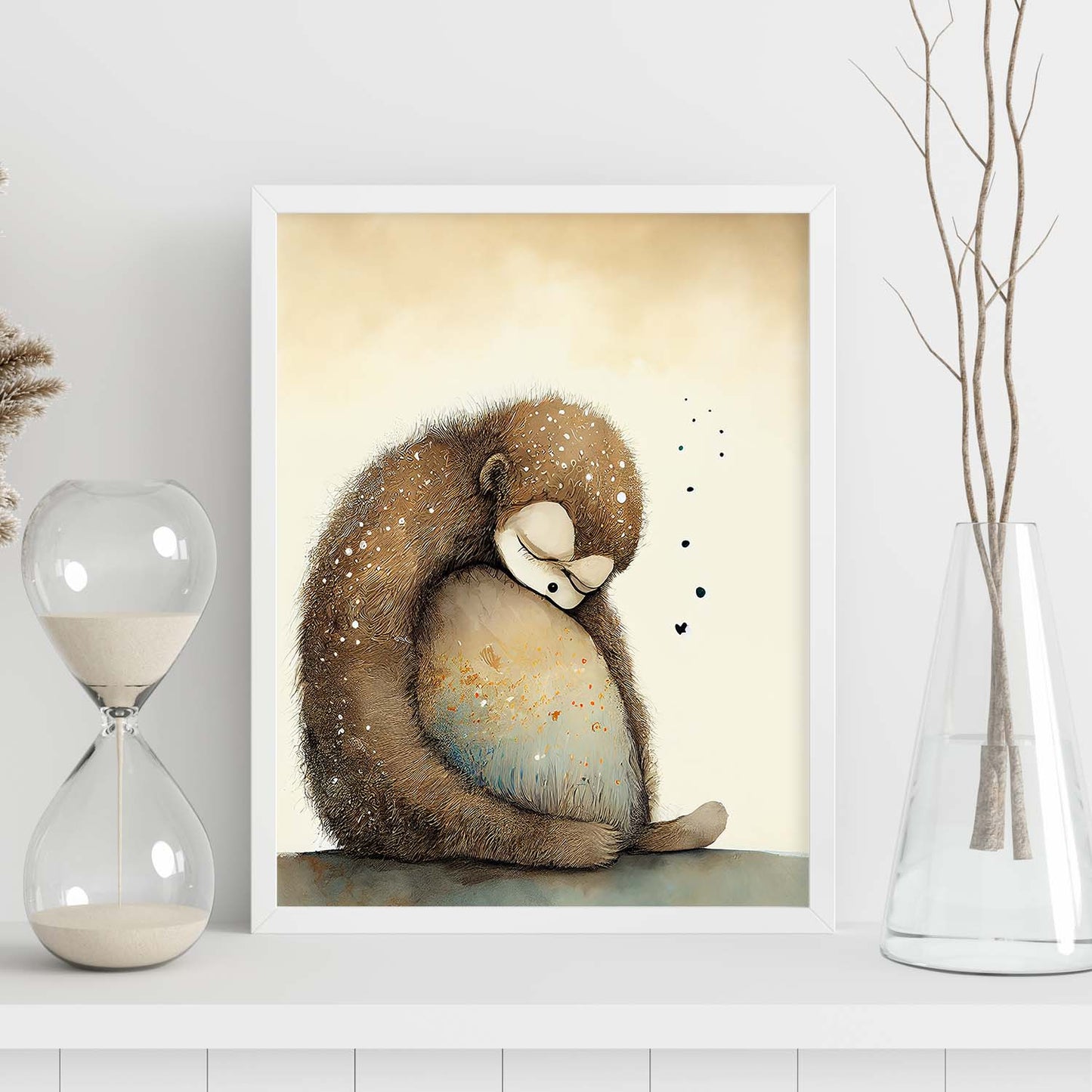 Estilo de precisión del mono esponjoso nacnico para dormir. Estampados de arte de pared estético para el diseño de dormitorio o sala de estar.-Artwork-Nacnic-Nacnic Estudio SL