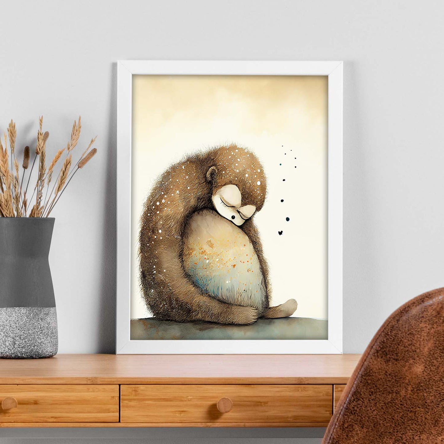 Estilo de precisión del mono esponjoso nacnico para dormir. Estampados de arte de pared estético para el diseño de dormitorio o sala de estar.-Artwork-Nacnic-Nacnic Estudio SL
