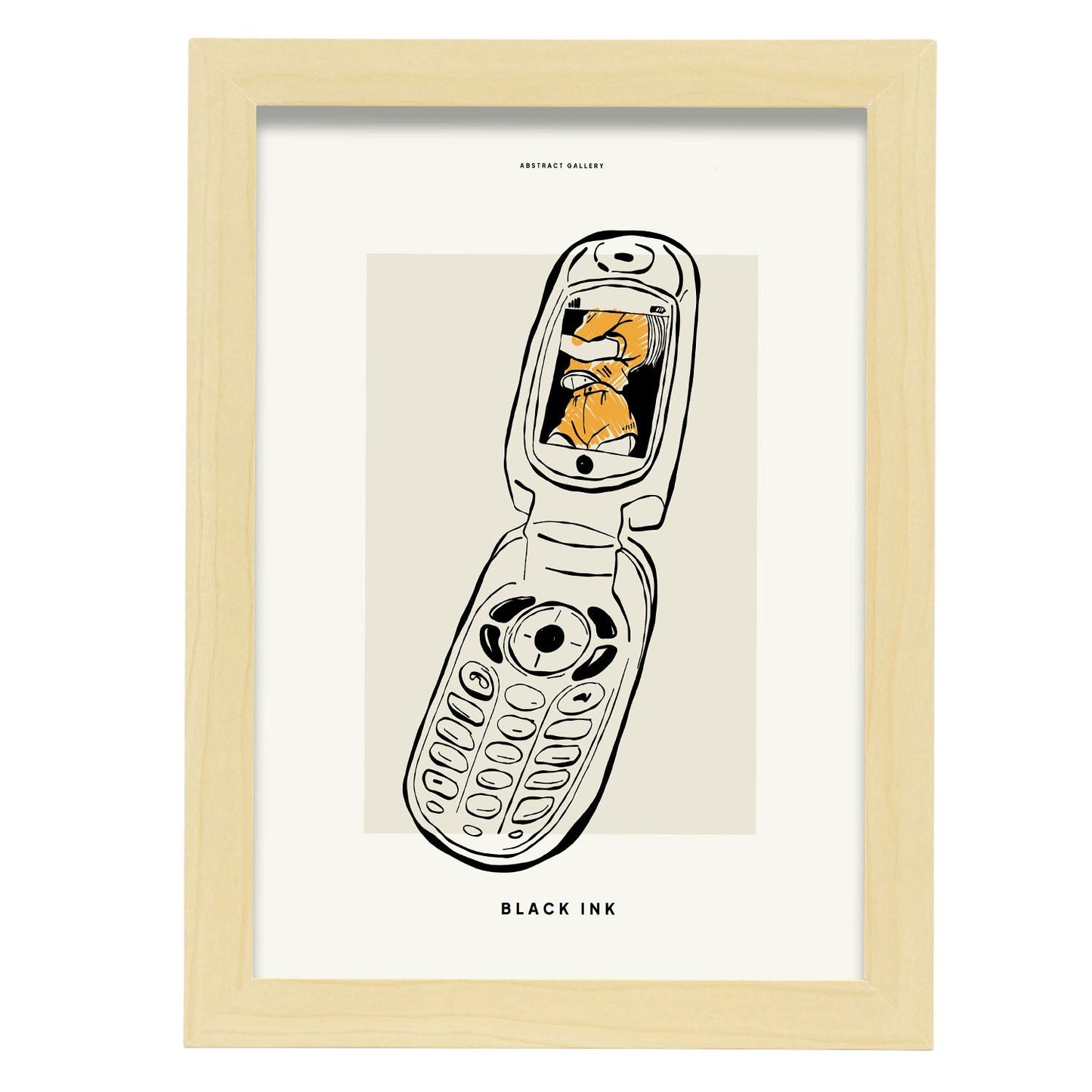 Flip Phone-Artwork-Nacnic-A4-Marco Madera clara-Nacnic Estudio SL