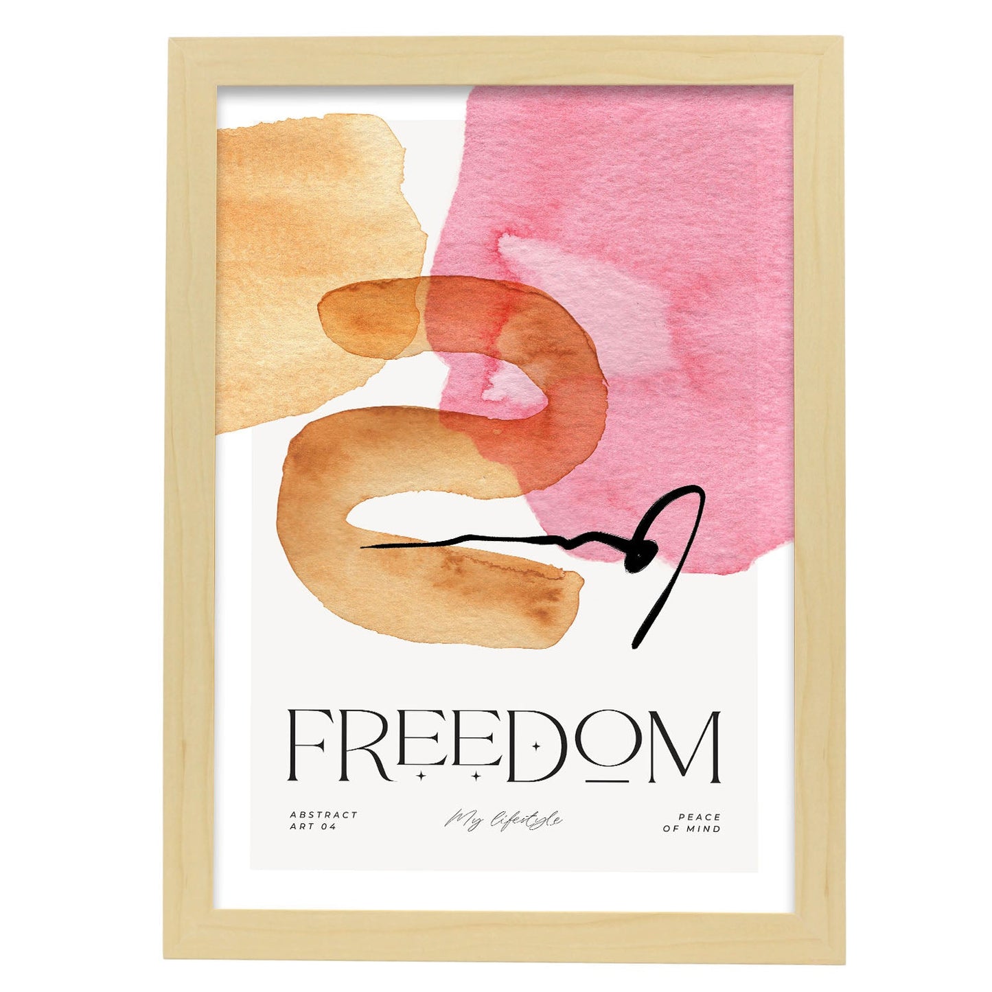 Freedom-Artwork-Nacnic-A3-Marco Madera clara-Nacnic Estudio SL