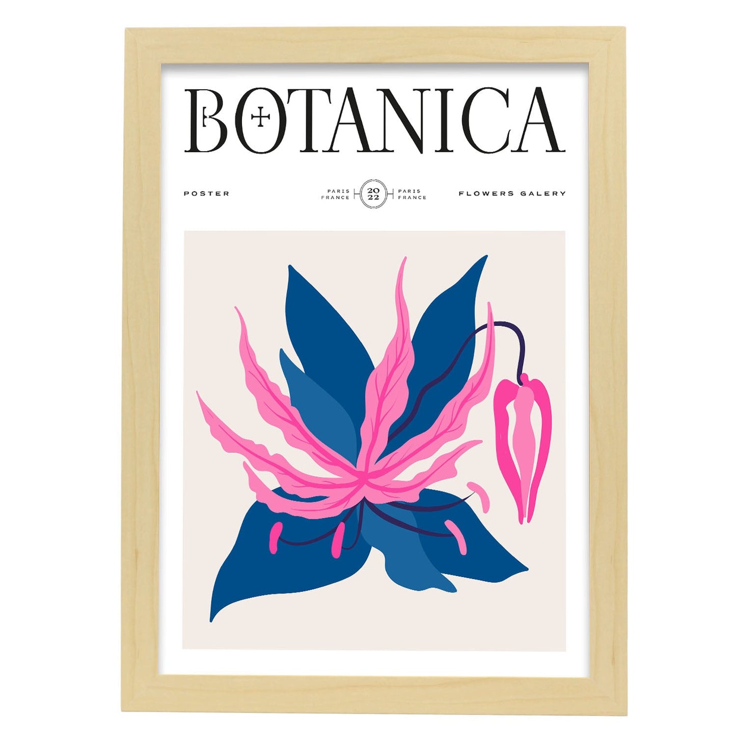 Fuchsia-Artwork-Nacnic-A3-Marco Madera clara-Nacnic Estudio SL