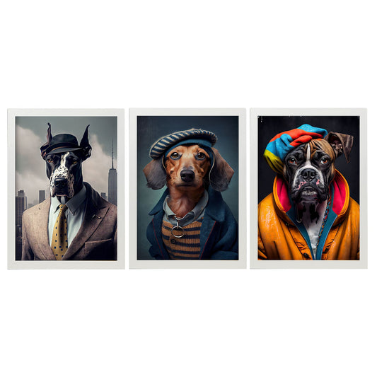 Fun Realistic Illustrations of Animals in human clothing Interior Design and Decoration Set Collection 21-Artwork-Nacnic-A4-Marco Blanco-Nacnic Estudio SL