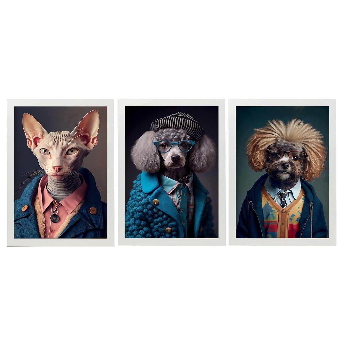 Fun Realistic Illustrations of Animals in human clothing Interior Design and Decoration Set Collection 27-Artwork-Nacnic-A4-Marco Blanco-Nacnic Estudio SL
