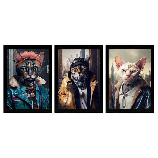 Fun Realistic Illustrations of Animals in human clothing Interior Design and Decoration Set Collection 3-Artwork-Nacnic-A4-Sin Marco-Nacnic Estudio SL
