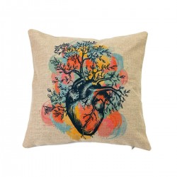 Funda de cojin de algodón y Lino, Corazón anatómico tejiendo Muy resitente y de diseño Original-Nacnic-Nacnic Estudio SL