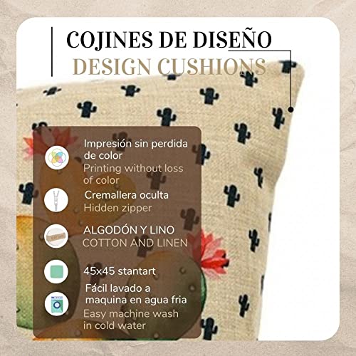 Funda de cojin de algodón y lino Montañas Azules Muy resitente y de diseño Original-Nacnic-Nacnic Estudio SL