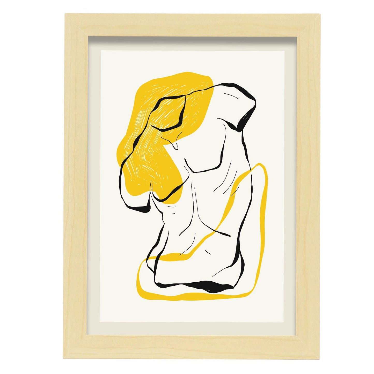 Gaddi Torso-Artwork-Nacnic-A4-Marco Madera clara-Nacnic Estudio SL
