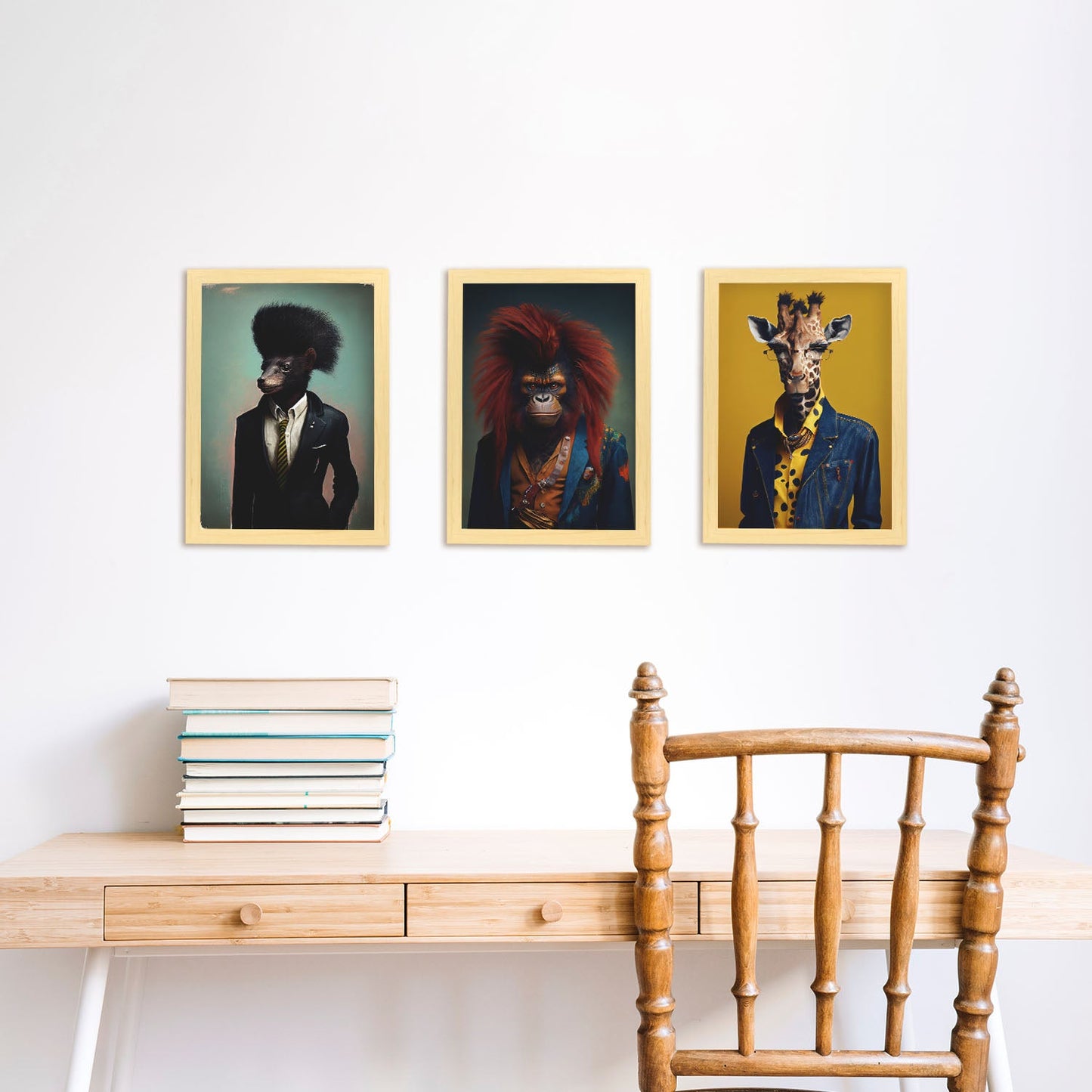 Girafa de animales humanos nacnic orangután Skunk. Estampados de arte de pared estético para el diseño de dormitorio o sala de estar-Artwork-Nacnic-Nacnic Estudio SL