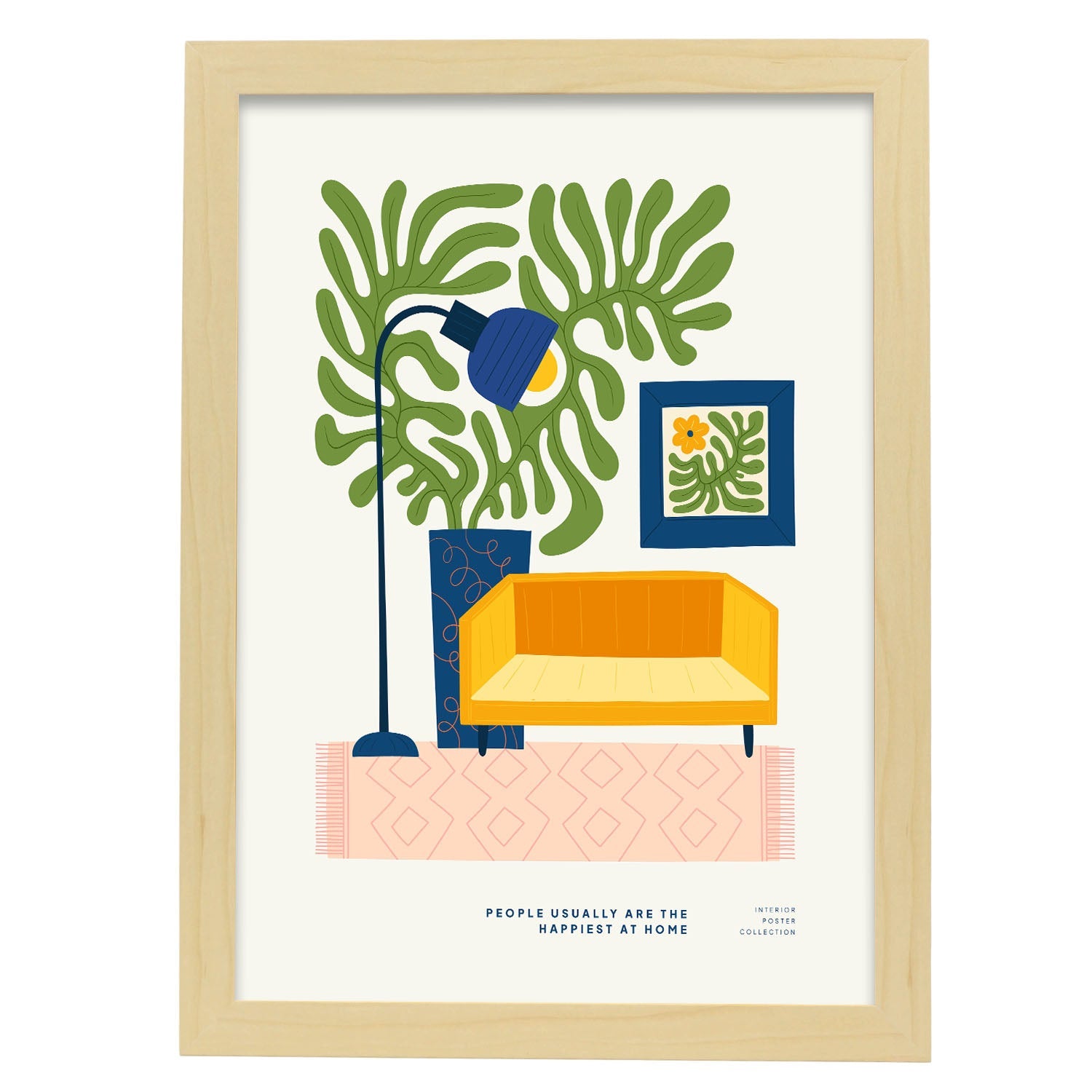 Happiest at home-Artwork-Nacnic-A3-Marco Madera clara-Nacnic Estudio SL