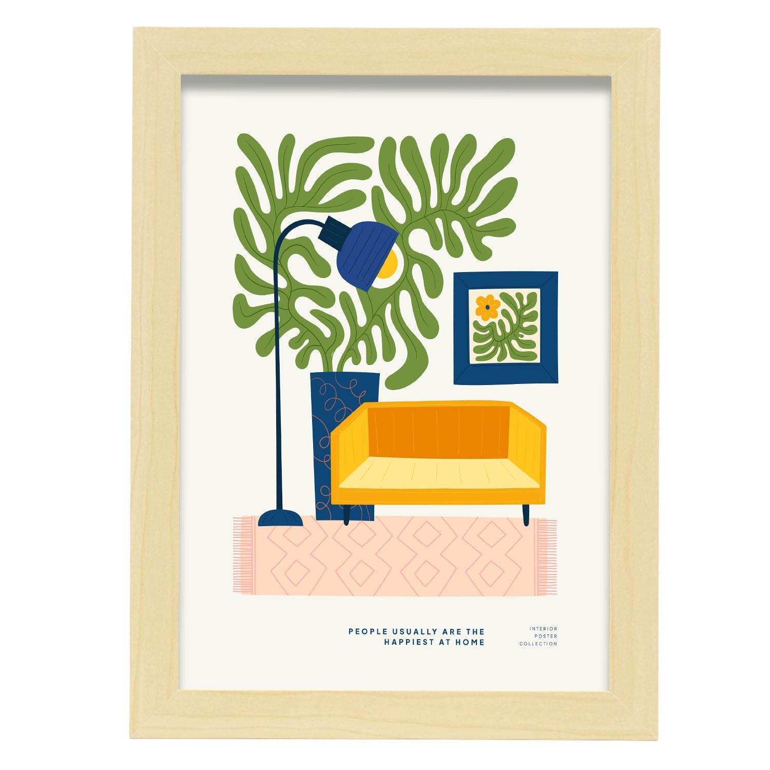 Happiest at home-Artwork-Nacnic-A4-Marco Madera clara-Nacnic Estudio SL