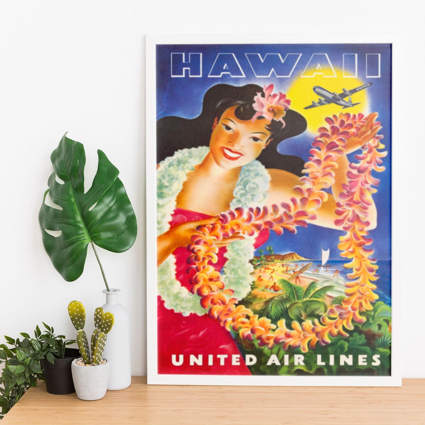 Hawaii_United_Air_Lines_Hawaiian_Girl_with_Leis-Artwork-Nacnic-Nacnic Estudio SL