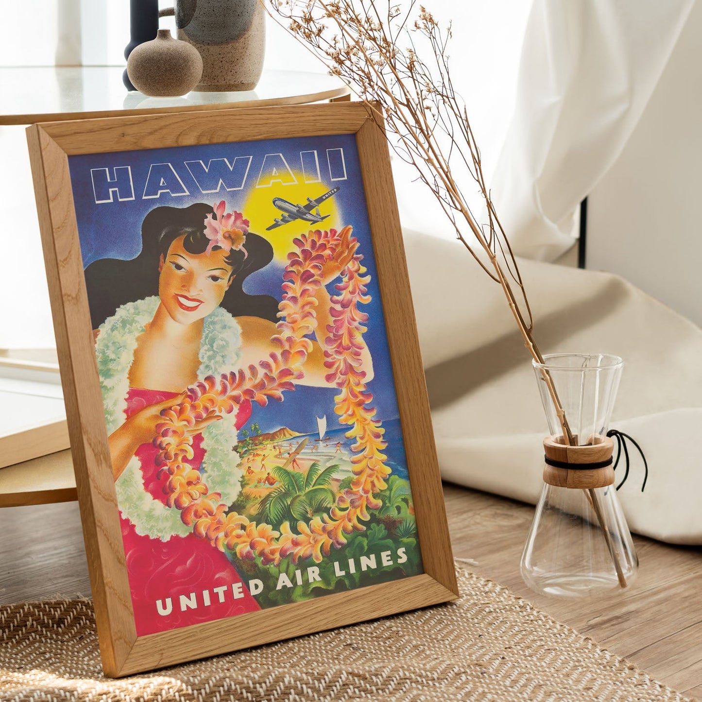 Hawaii_United_Air_Lines_Hawaiian_Girl_with_Leis-Artwork-Nacnic-Nacnic Estudio SL