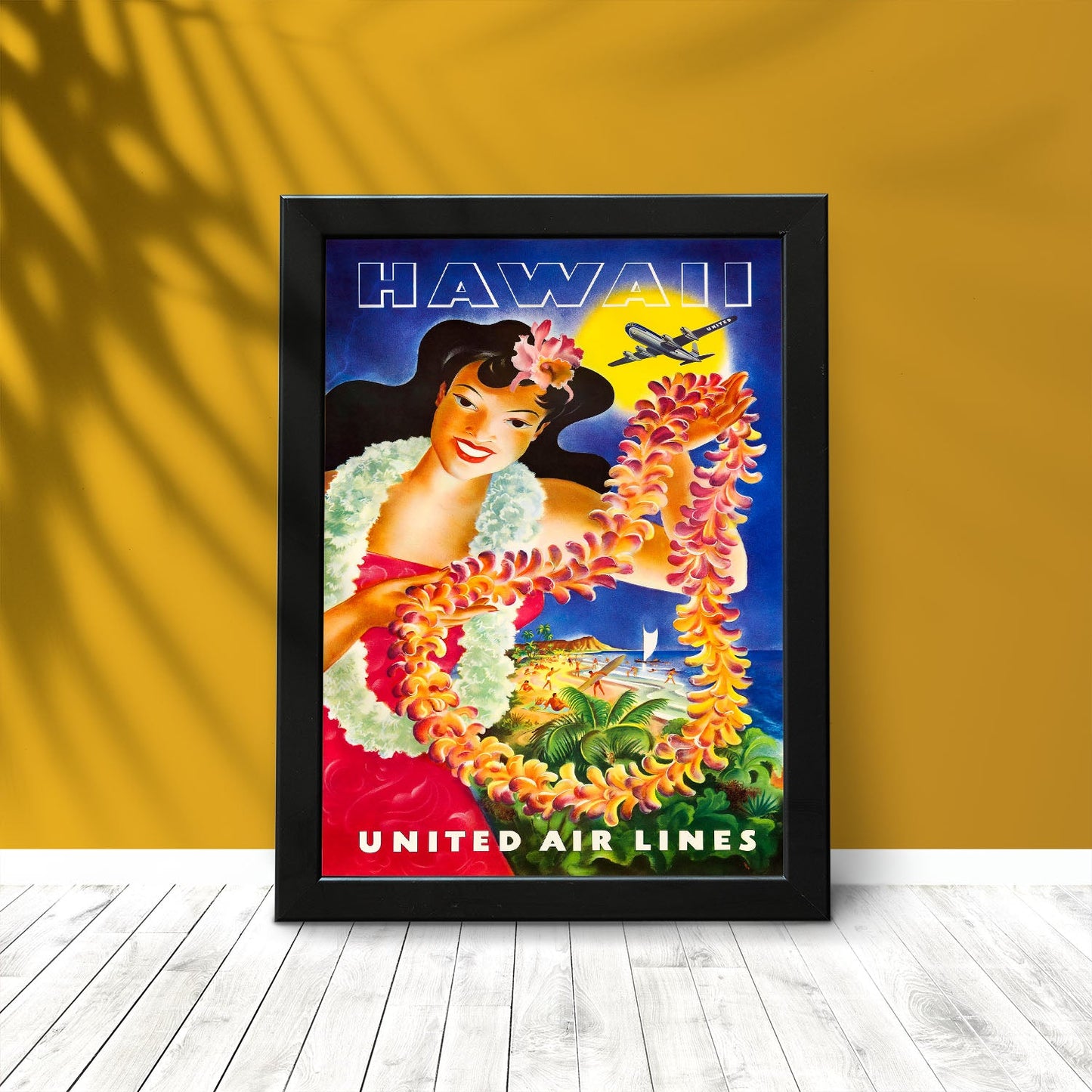 Hawaii_United_Air_Lines_Hawaiian_Girl_with_Leis-Artwork-Nacnic-Nacnic Estudio SL