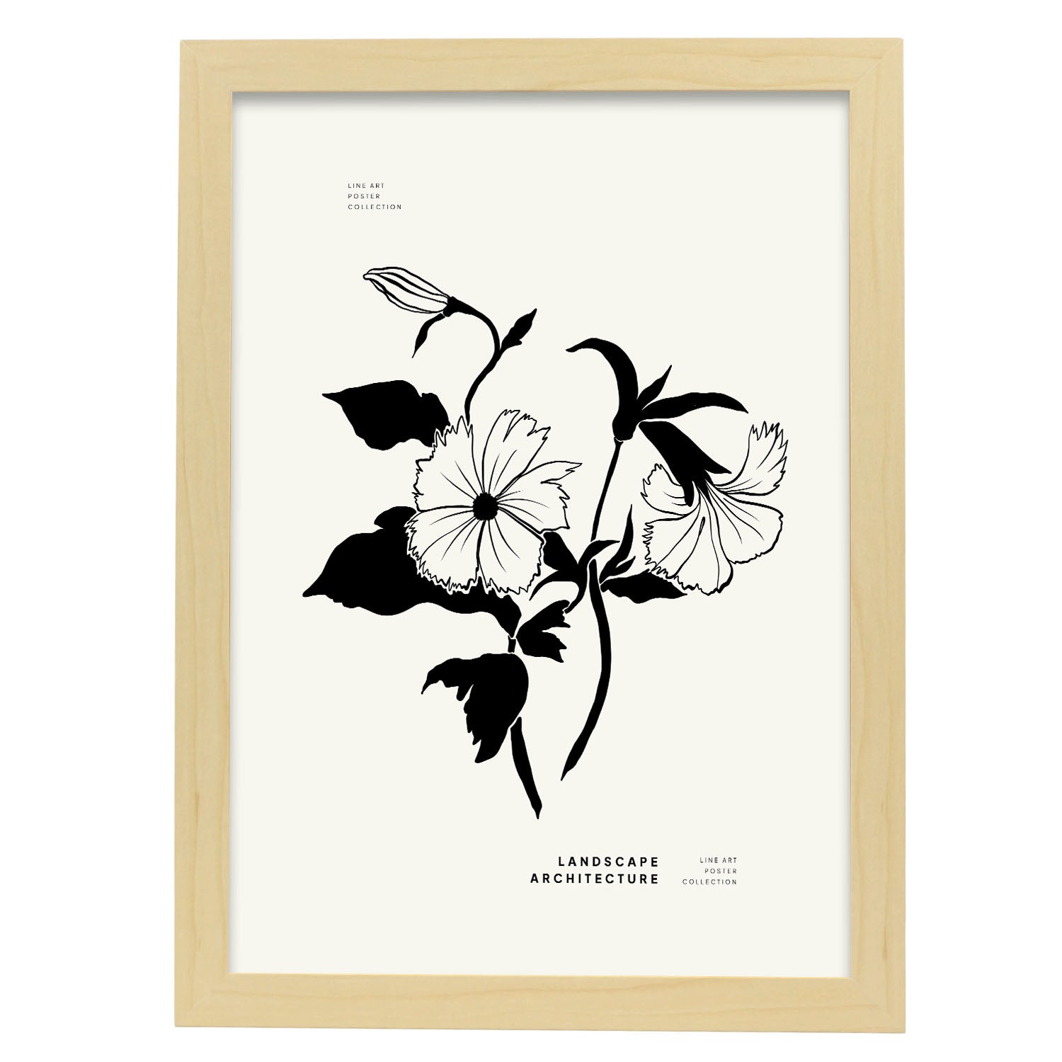 Hibicus-Artwork-Nacnic-A3-Marco Madera clara-Nacnic Estudio SL