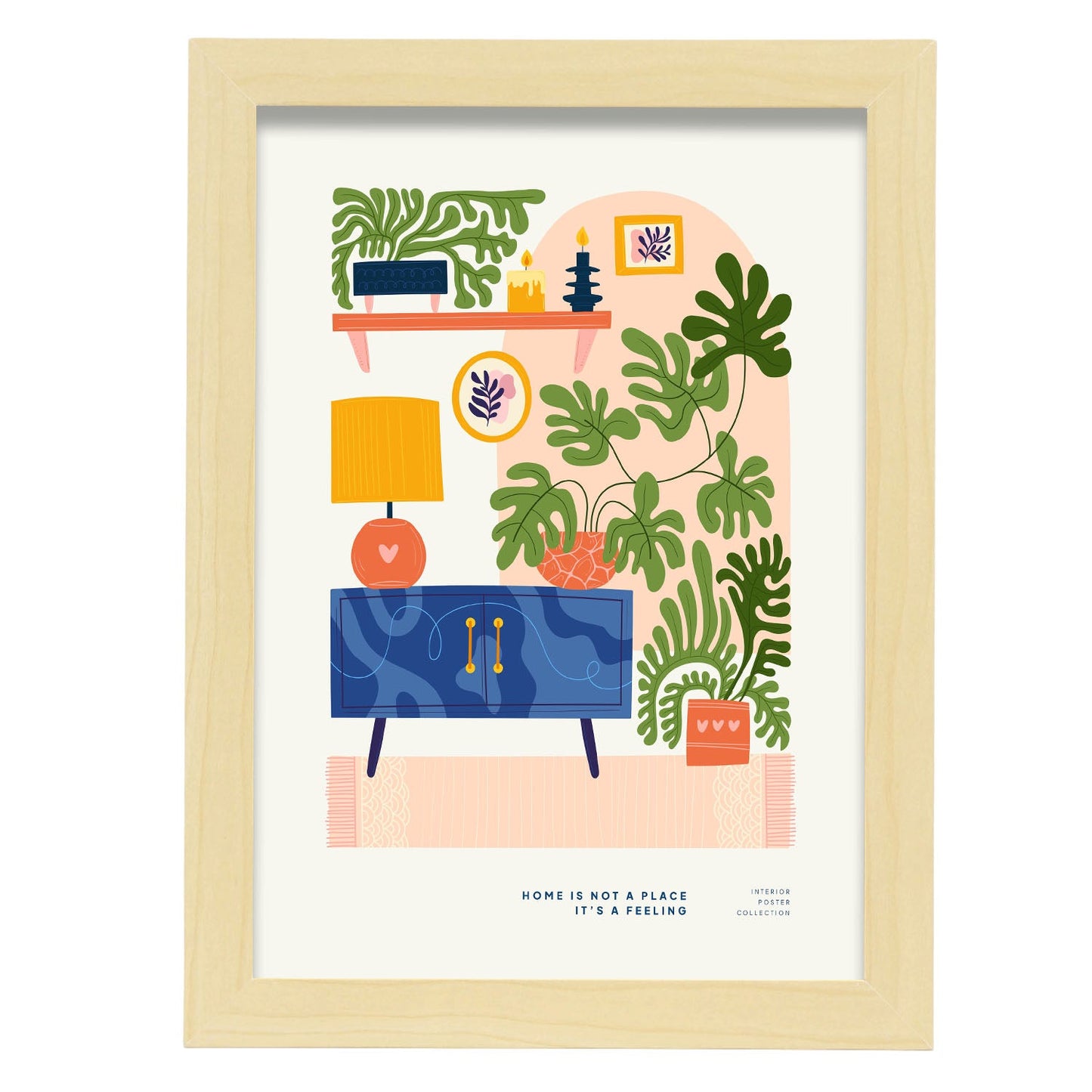 Home is a feeling-Artwork-Nacnic-A4-Marco Madera clara-Nacnic Estudio SL