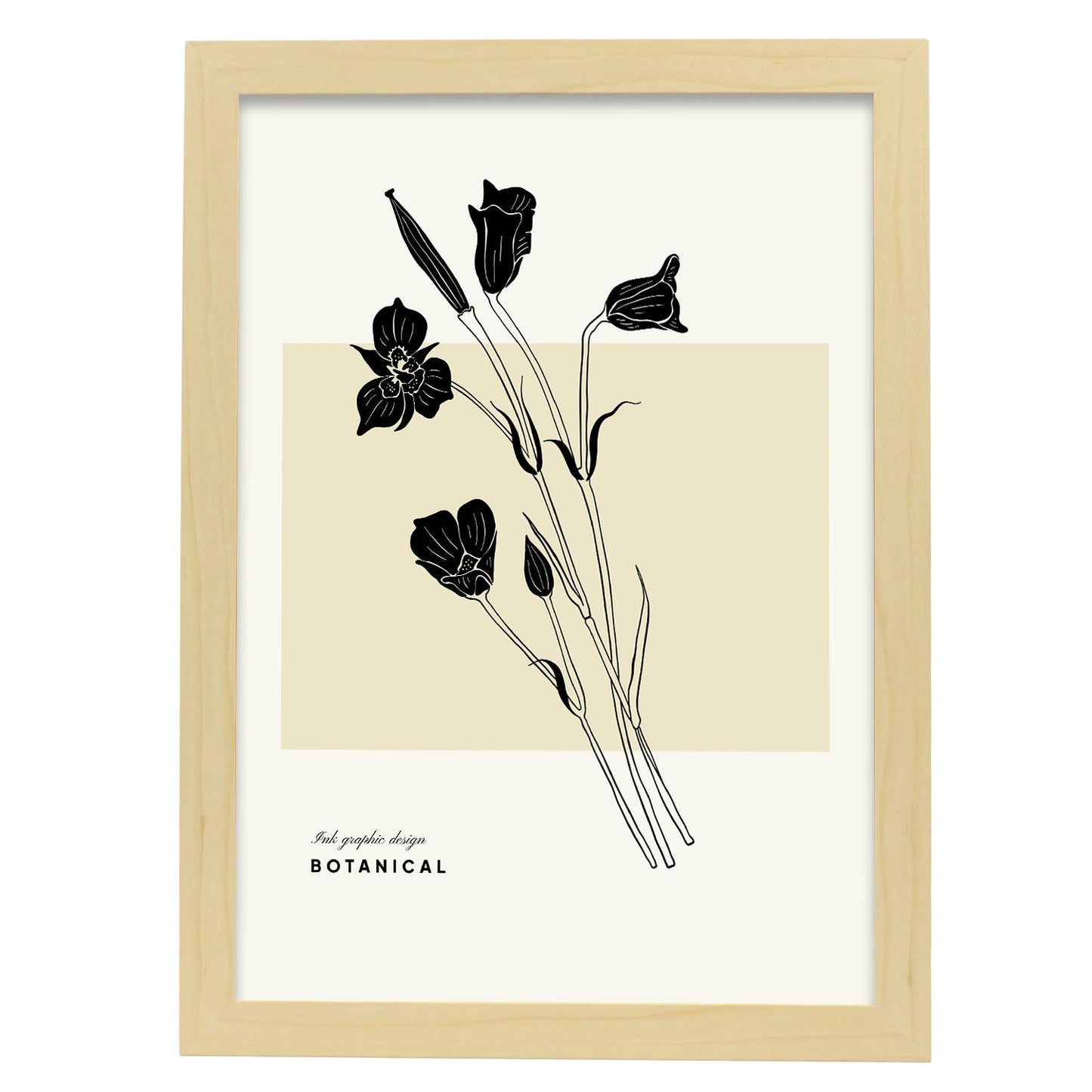 Iris stems-Artwork-Nacnic-A3-Marco Madera clara-Nacnic Estudio SL