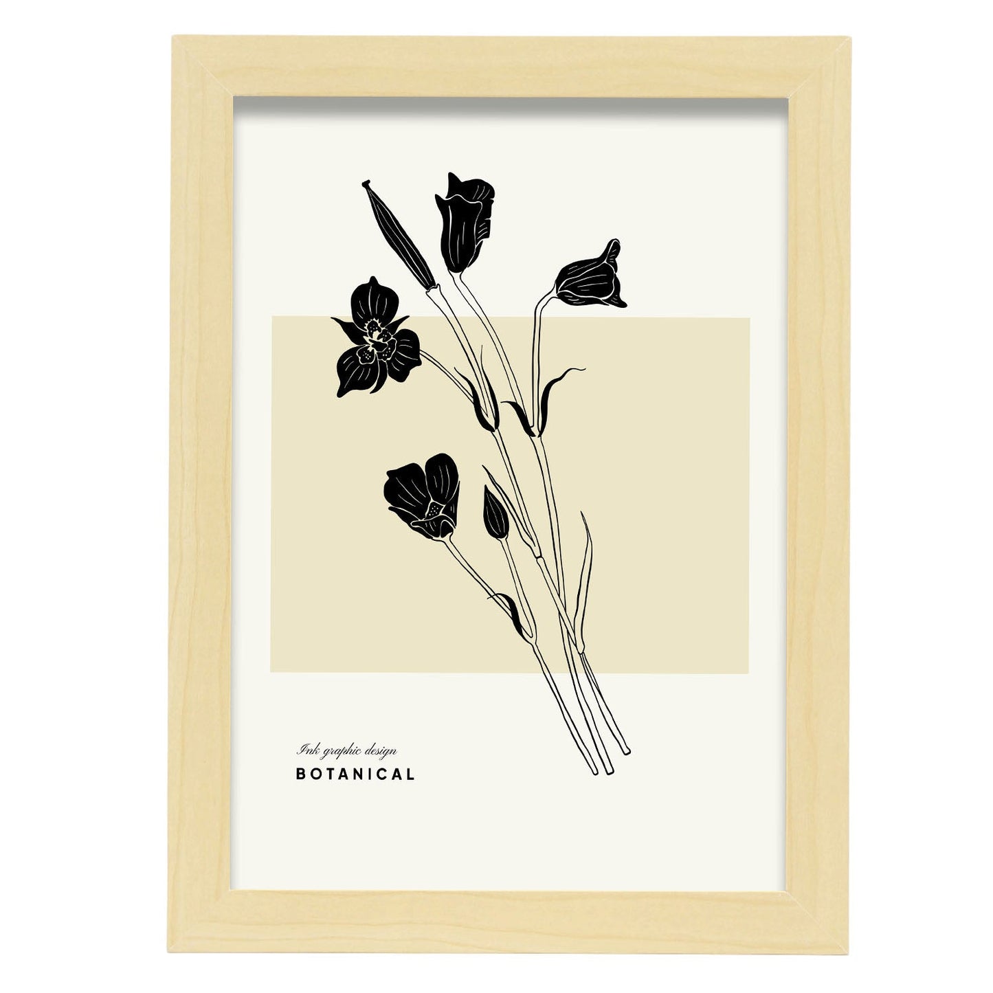 Iris stems-Artwork-Nacnic-A4-Marco Madera clara-Nacnic Estudio SL
