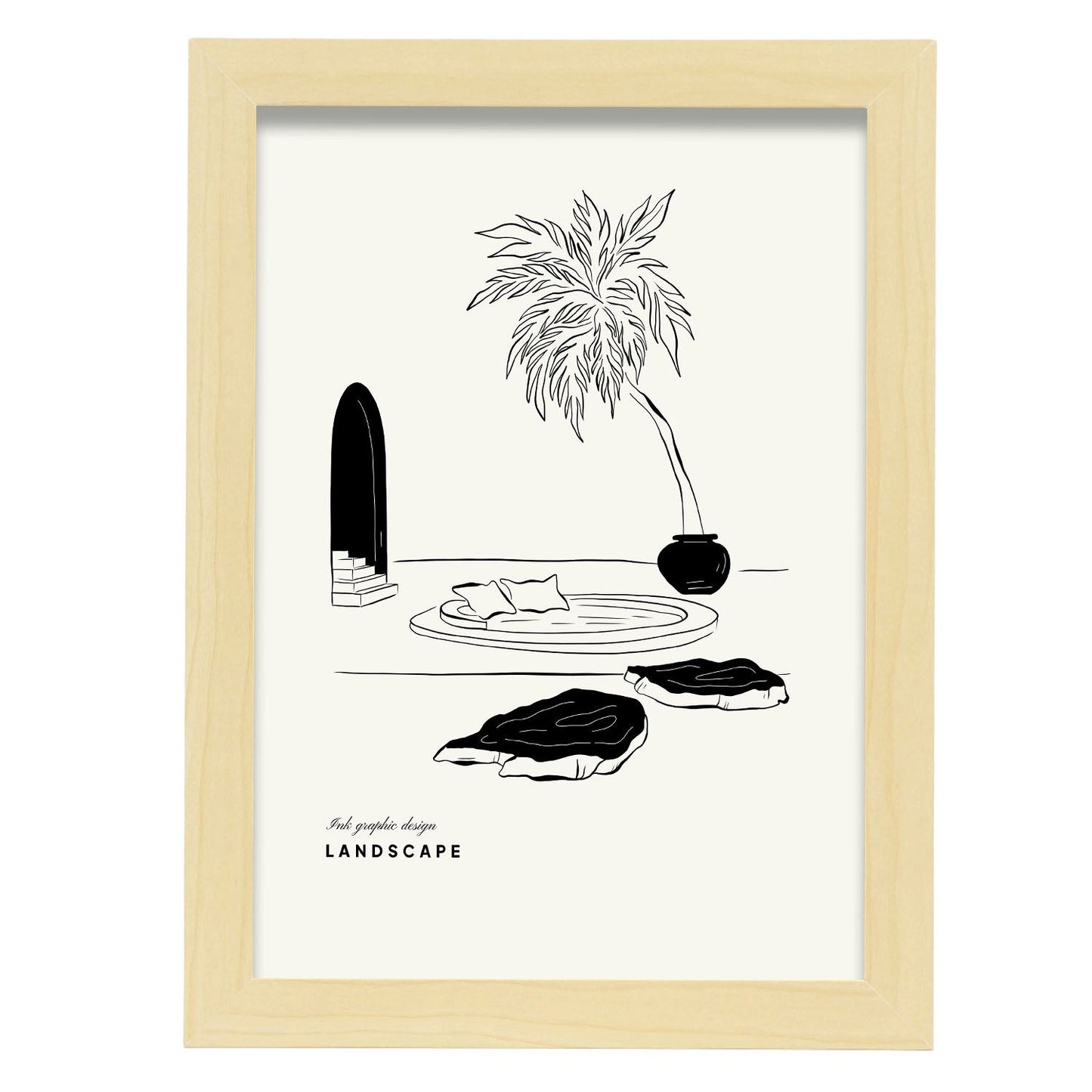 Island Inspired Room-Artwork-Nacnic-A4-Marco Madera clara-Nacnic Estudio SL