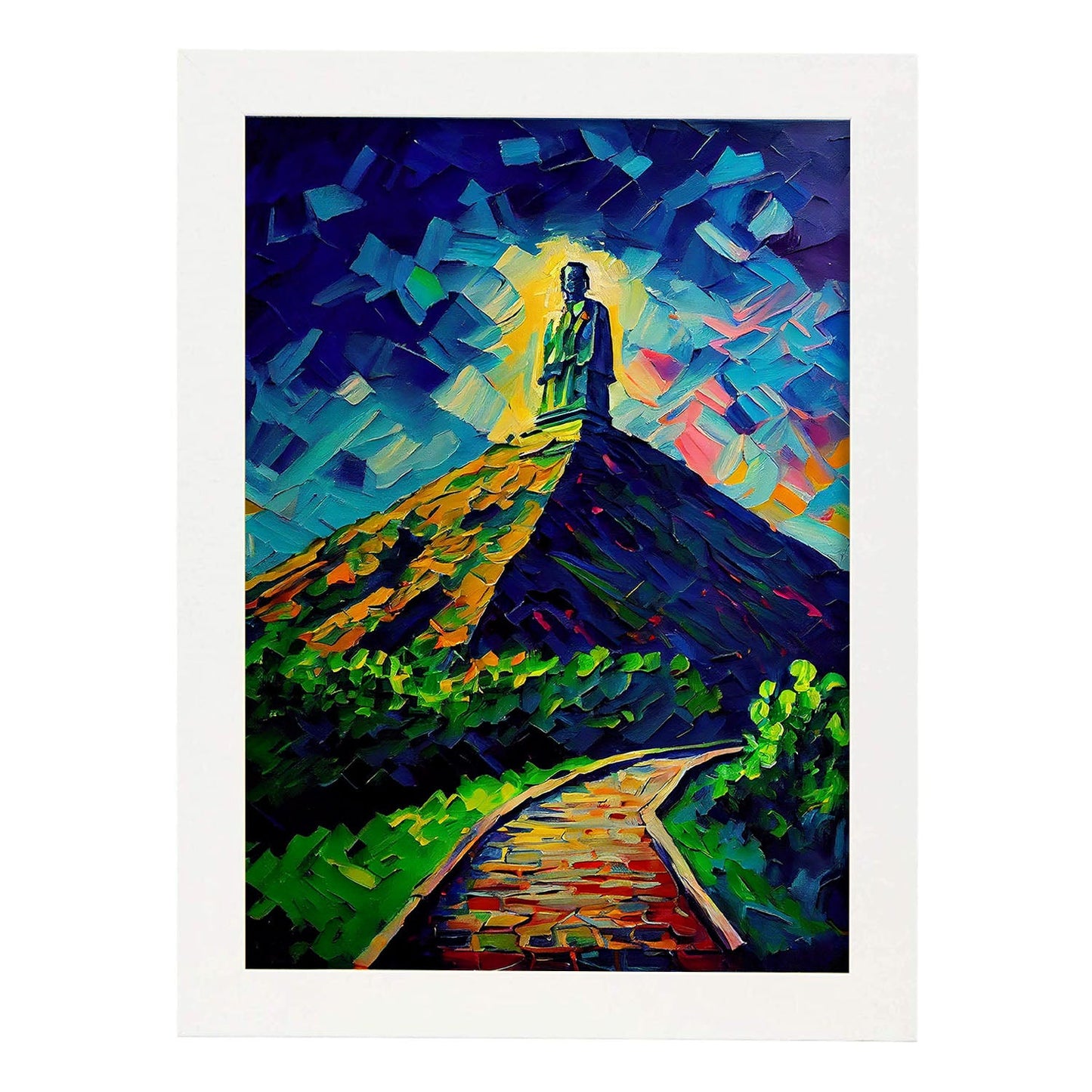 Jefe de diamantes Nacnic Monumento estatal Honolulu Oahu Hawaii USA. Estampados de arte de pared estético para el diseño de dormitorio o sala de estar.-Artwork-Nacnic-A4-Marco Blanco-Nacnic Estudio SL