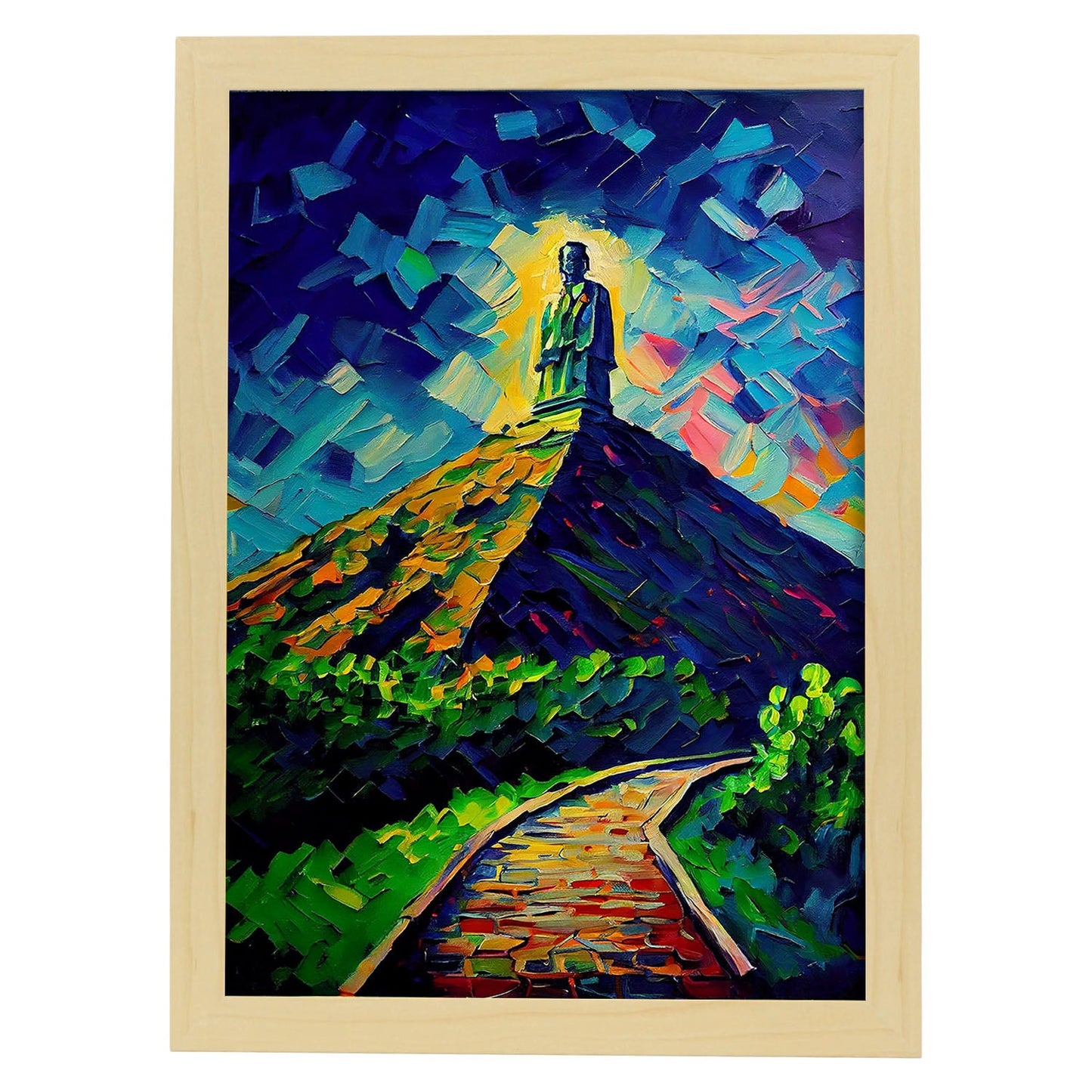 Jefe de diamantes Nacnic Monumento estatal Honolulu Oahu Hawaii USA. Estampados de arte de pared estético para el diseño de dormitorio o sala de estar.-Artwork-Nacnic-A4-Marco Madera clara-Nacnic Estudio SL