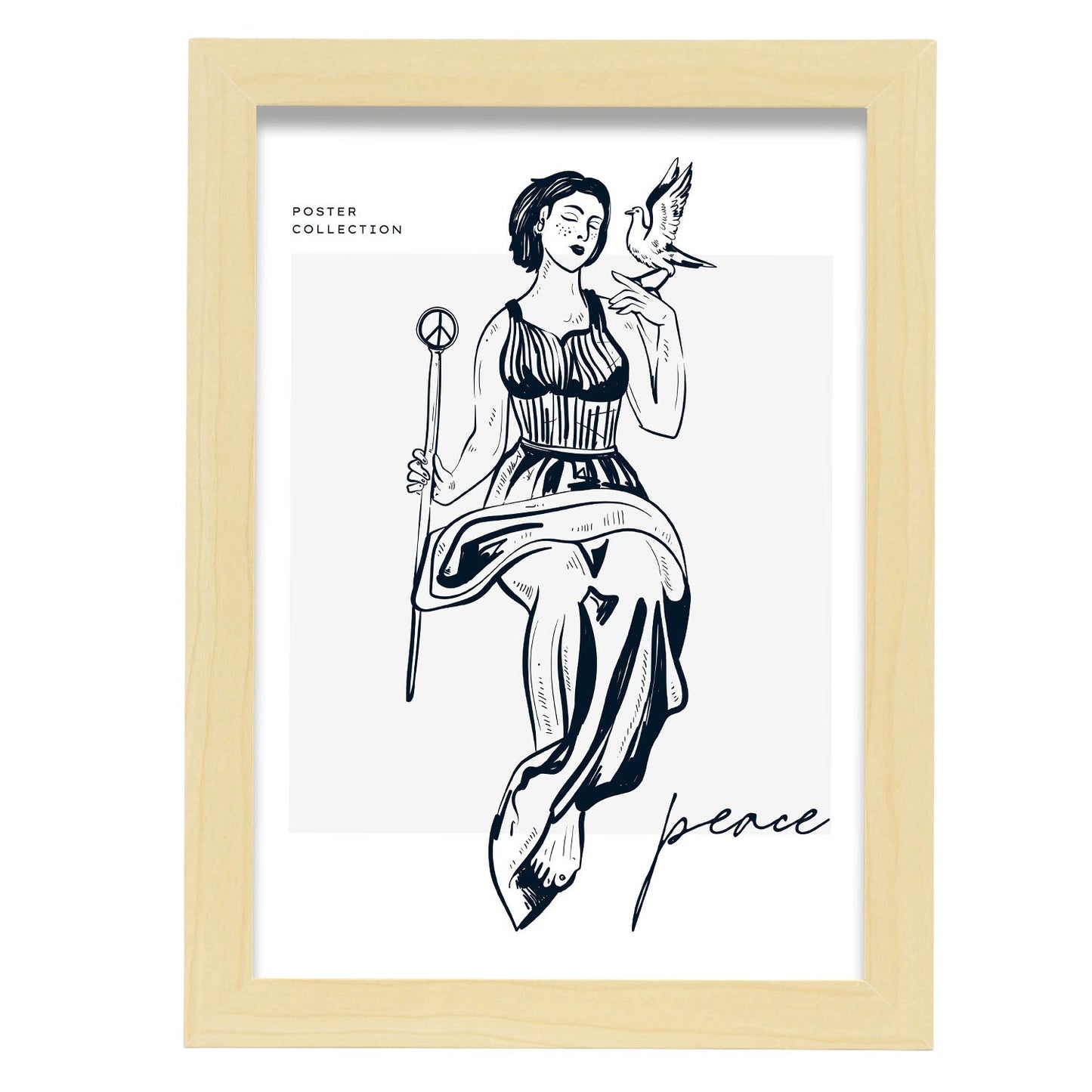 Lady of peace-Artwork-Nacnic-A4-Marco Madera clara-Nacnic Estudio SL