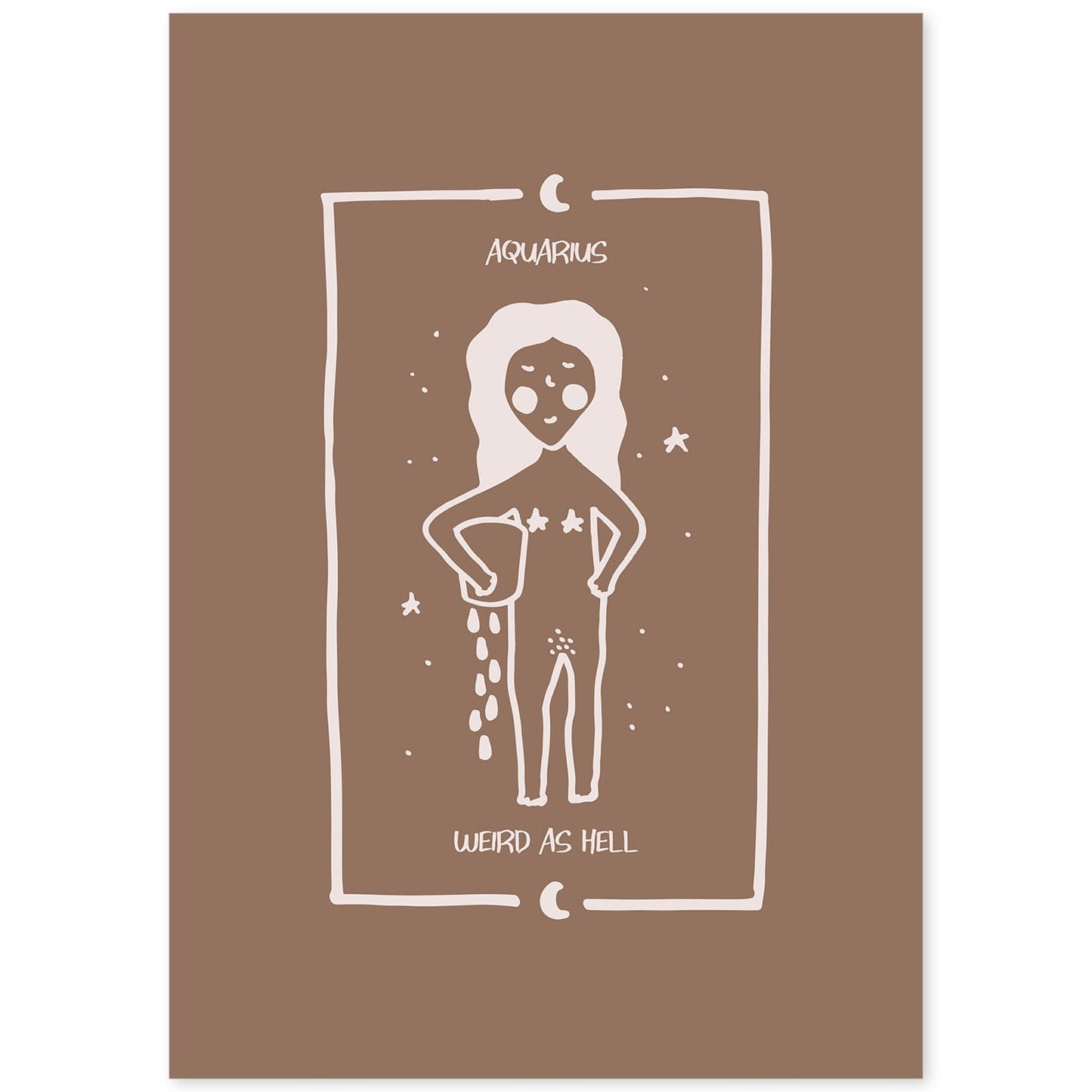 Lámina Acuario. Pósters con ilustraciones femeninas de los signos del zodíaco.-Artwork-Nacnic-A4-Sin marco-Nacnic Estudio SL