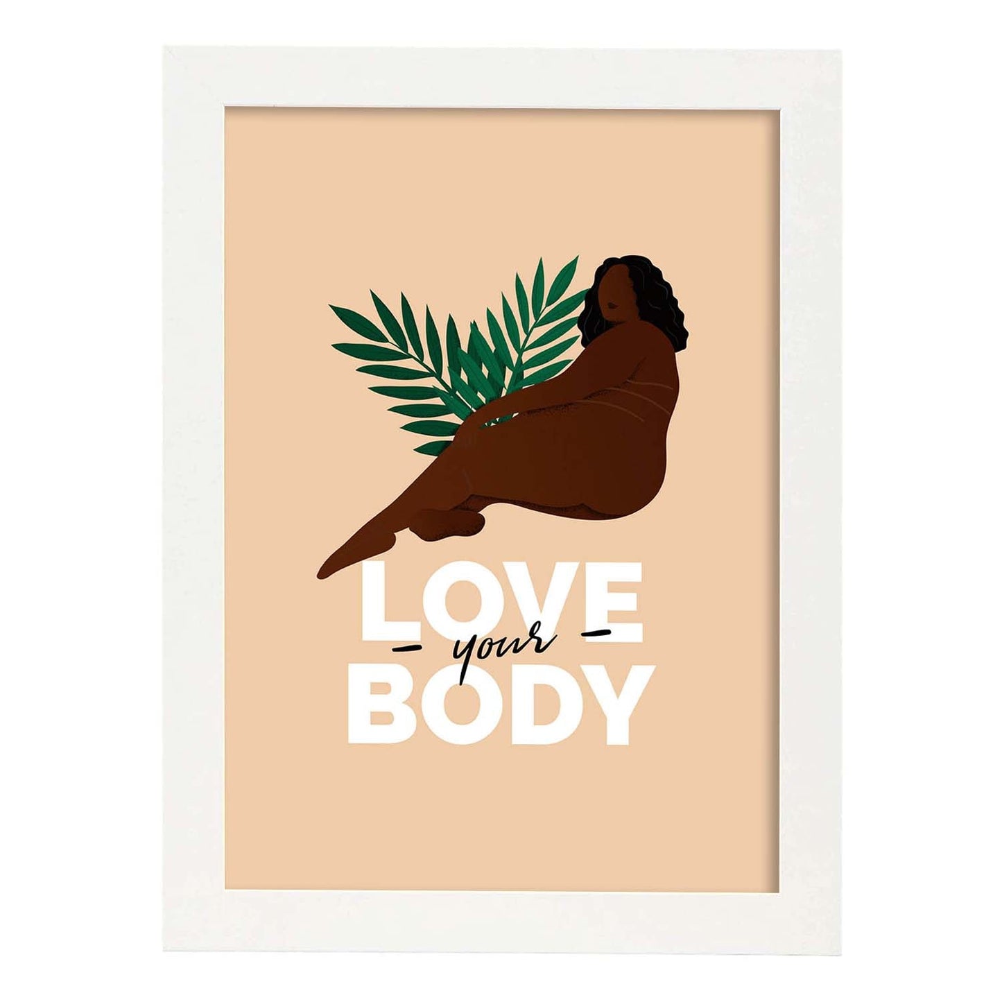 Lámina Ama tu cuerpo. Pósters con ilustraciones sobre el amor propio y la aceptación.-Artwork-Nacnic-A3-Marco Blanco-Nacnic Estudio SL