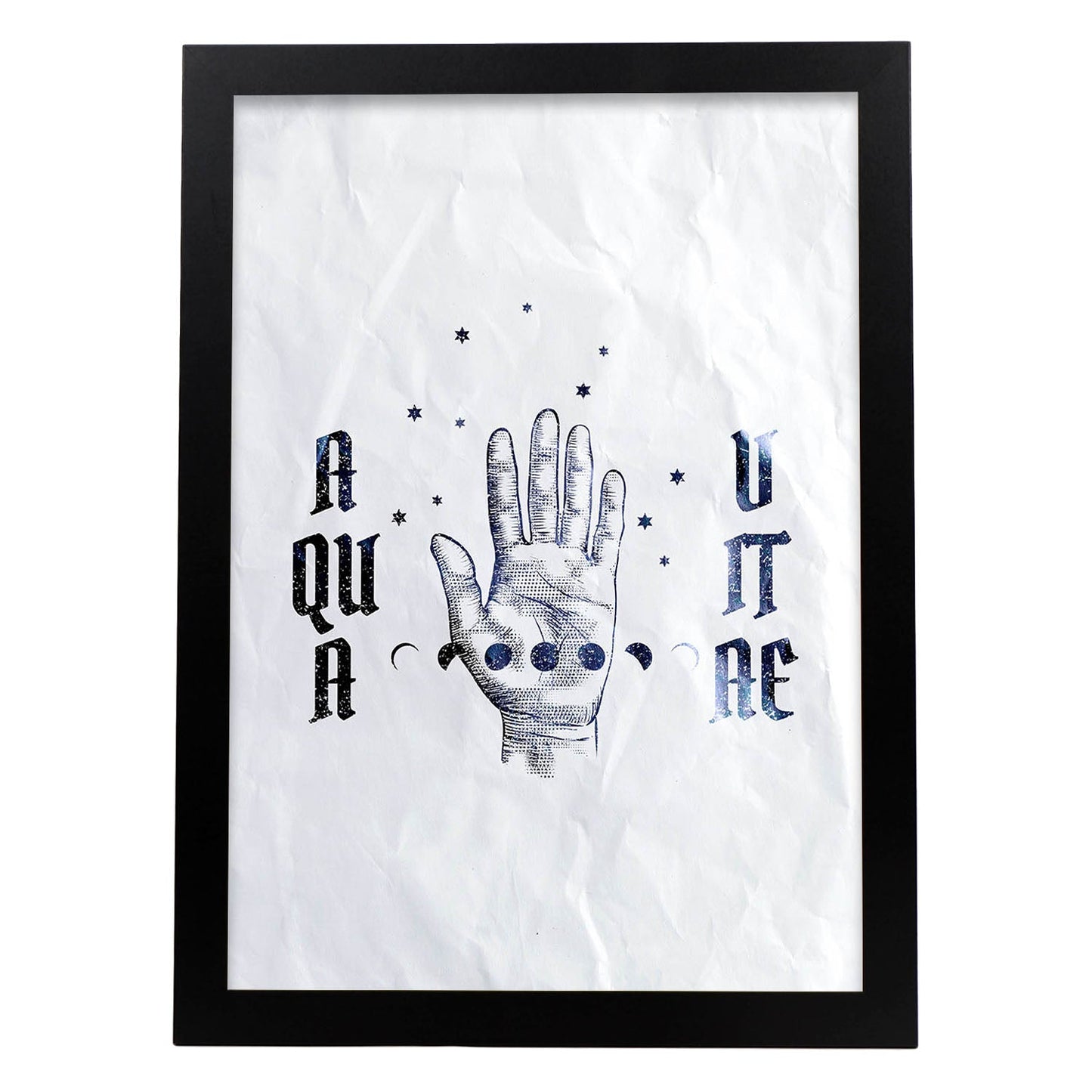 Lámina Aqua Vitae. Pósters con ilustraciones de magia y el mundo de lo oculto.-Artwork-Nacnic-A4-Marco Negro-Nacnic Estudio SL