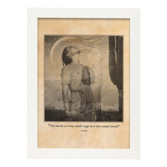 Lámina Arena cósmica. Pósters con ilustraciones de mujeres místicas y espiritualidad en estilo vintage.-Artwork-Nacnic-A4-Marco Blanco-Nacnic Estudio SL