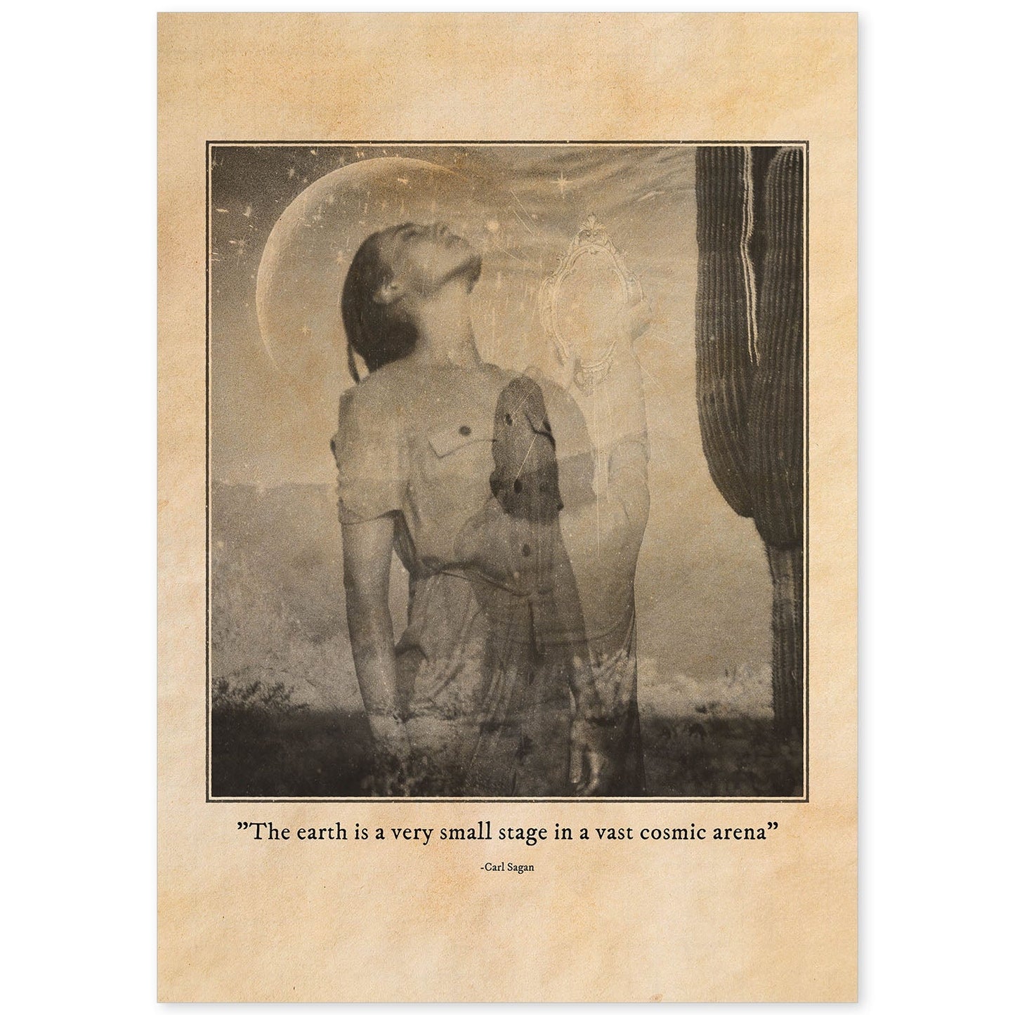 Lámina Arena cósmica. Pósters con ilustraciones de mujeres místicas y espiritualidad en estilo vintage.-Artwork-Nacnic-A4-Sin marco-Nacnic Estudio SL
