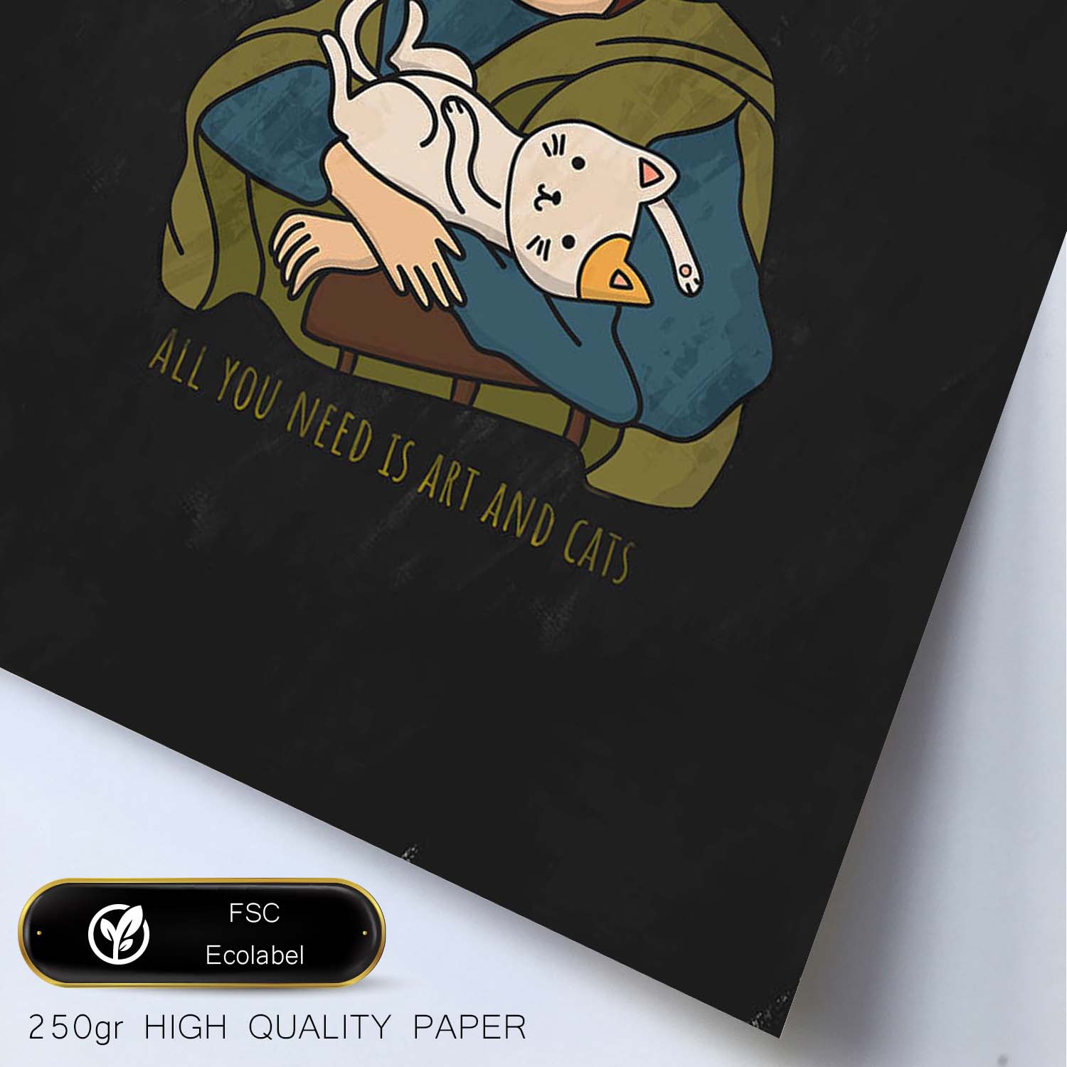 Lámina Arte y gatos. Pósters de gatos con divertidas referencias al mundo del arte.-Artwork-Nacnic-Nacnic Estudio SL