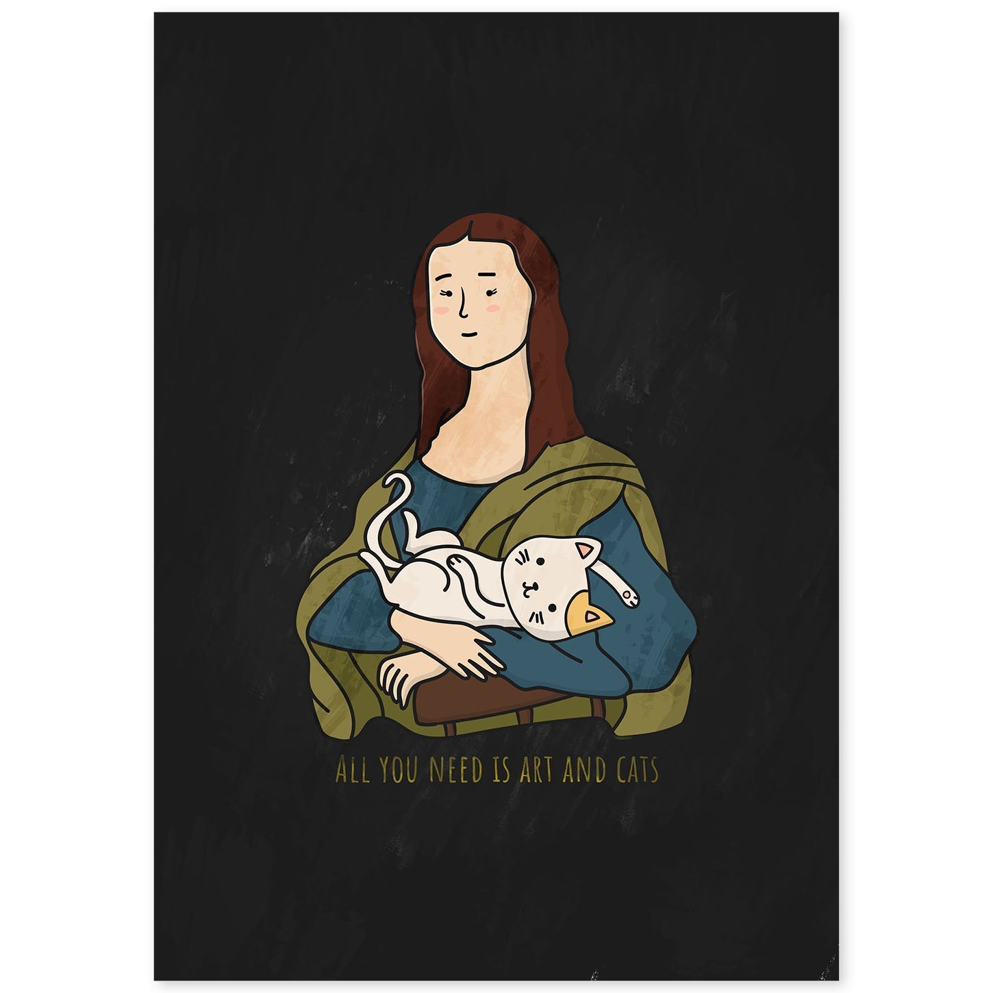 Lámina Arte y gatos. Pósters de gatos con divertidas referencias al mundo del arte.-Artwork-Nacnic-A4-Sin marco-Nacnic Estudio SL