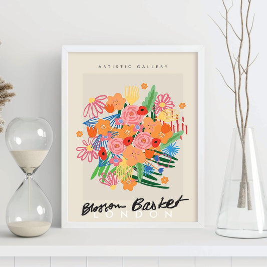 Lamina artistica decorativa con ilustración de Blossom Basket London estilo Abstracto-Artwork-Nacnic-Nacnic Estudio SL