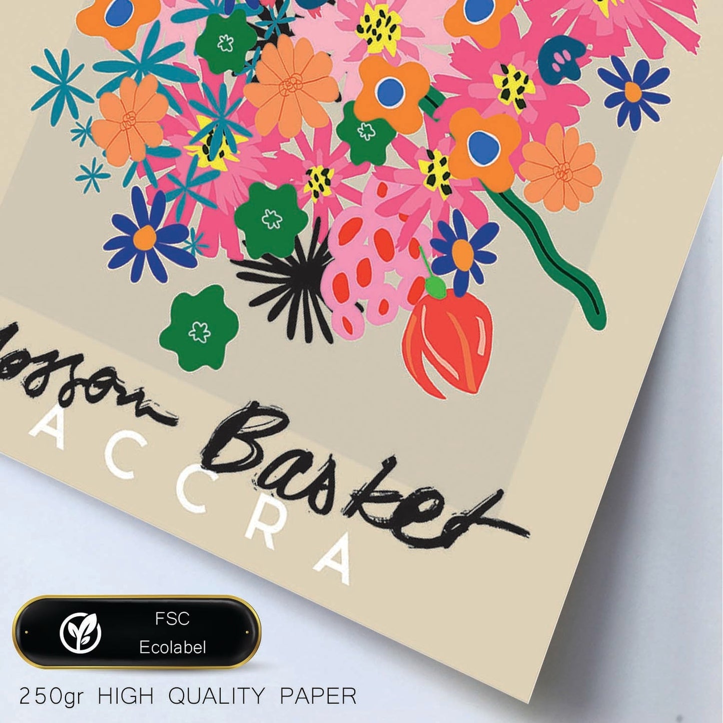 Lamina artistica decorativa con ilustración de Blossom Cesta Accra estilo Abstracto-Artwork-Nacnic-Nacnic Estudio SL
