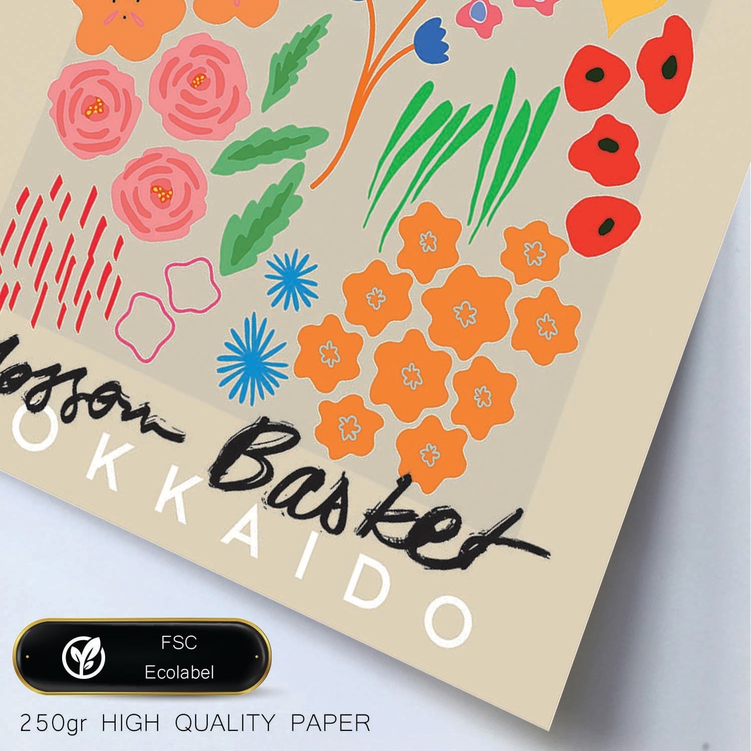 Lamina artistica decorativa con ilustración de Blossom Cesta Hokkaido estilo Abstracto-Artwork-Nacnic-Nacnic Estudio SL