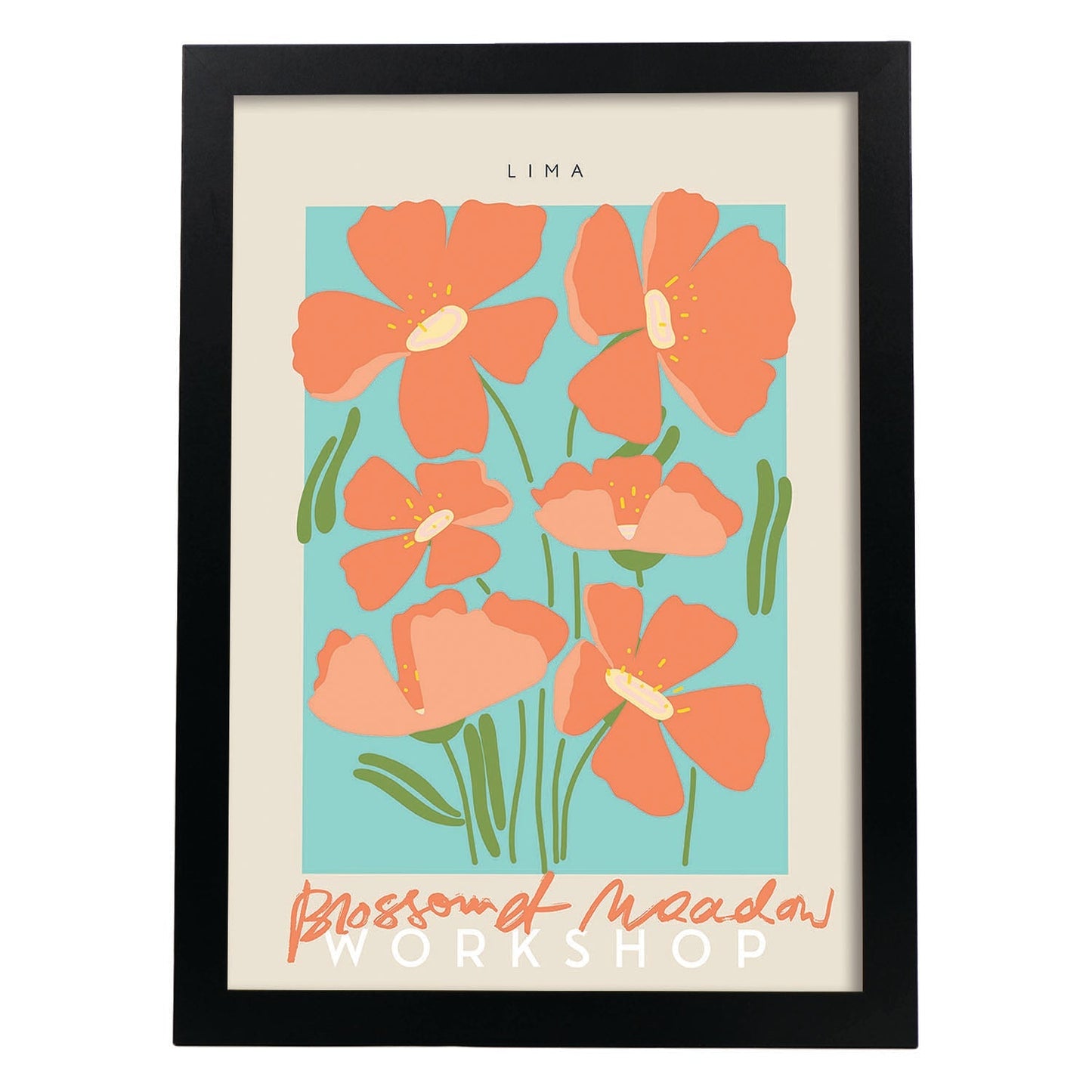 Lamina artistica decorativa con ilustración de Blossom et pradow lima-Artwork-Nacnic-A3-Marco Negro-Nacnic Estudio SL
