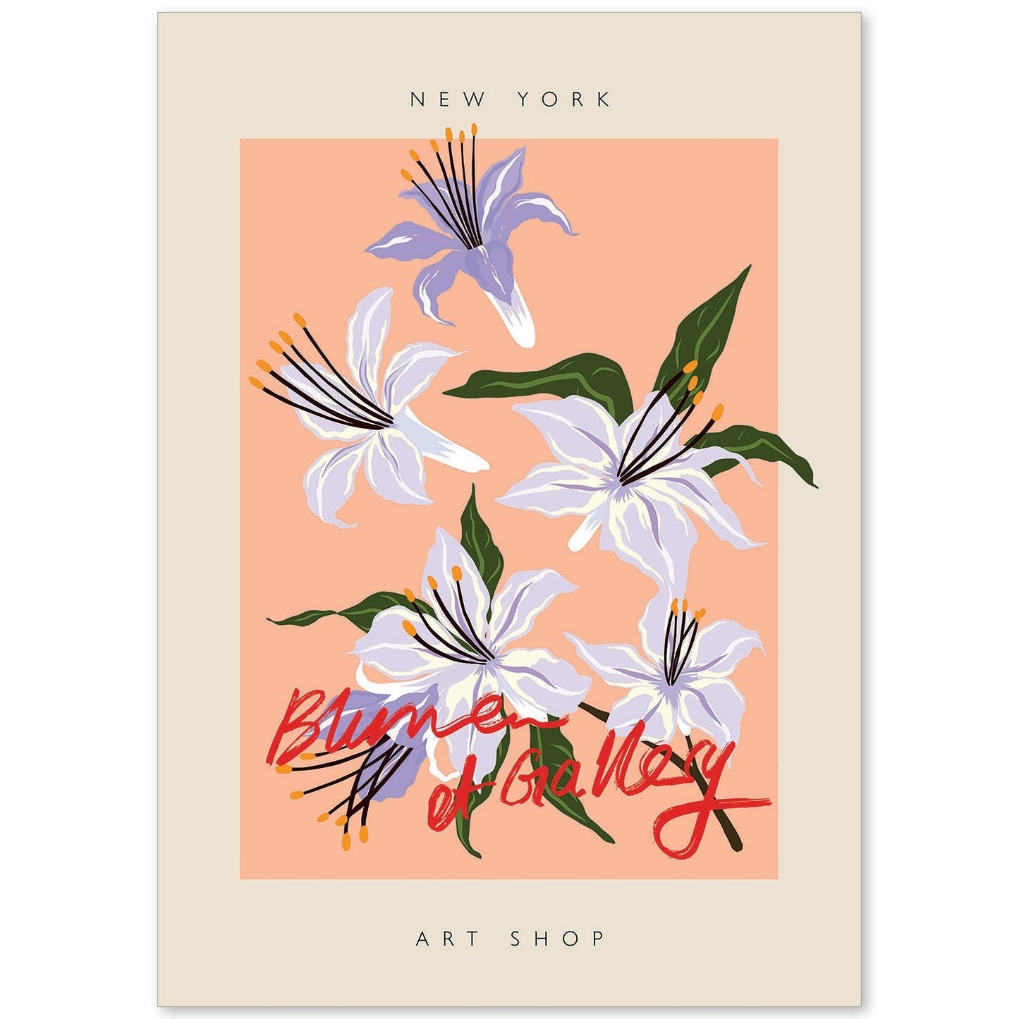 Lamina artistica decorativa con ilustración de Blumenau et Gallery New York-Artwork-Nacnic-A4-Sin marco-Nacnic Estudio SL