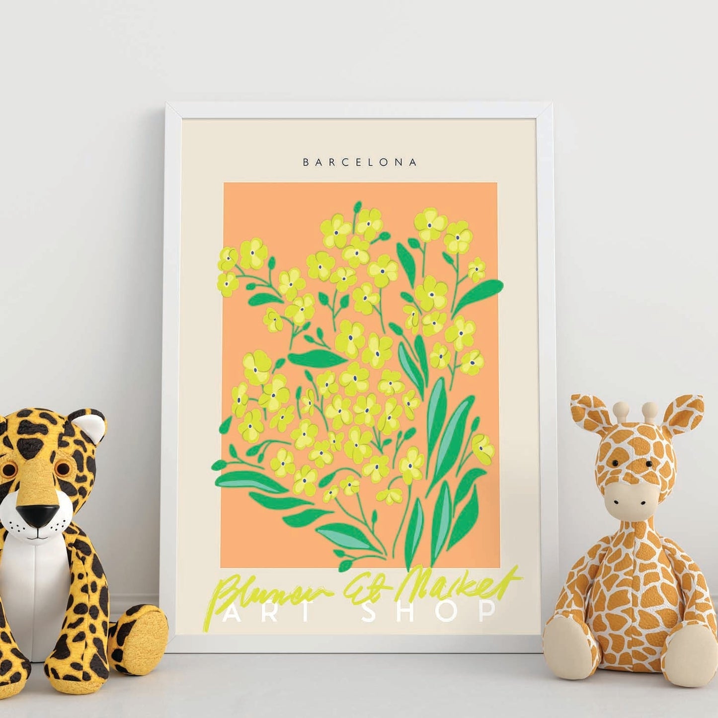 Lamina artistica decorativa con ilustración de Blumenau et Market Barcelona-Artwork-Nacnic-Nacnic Estudio SL