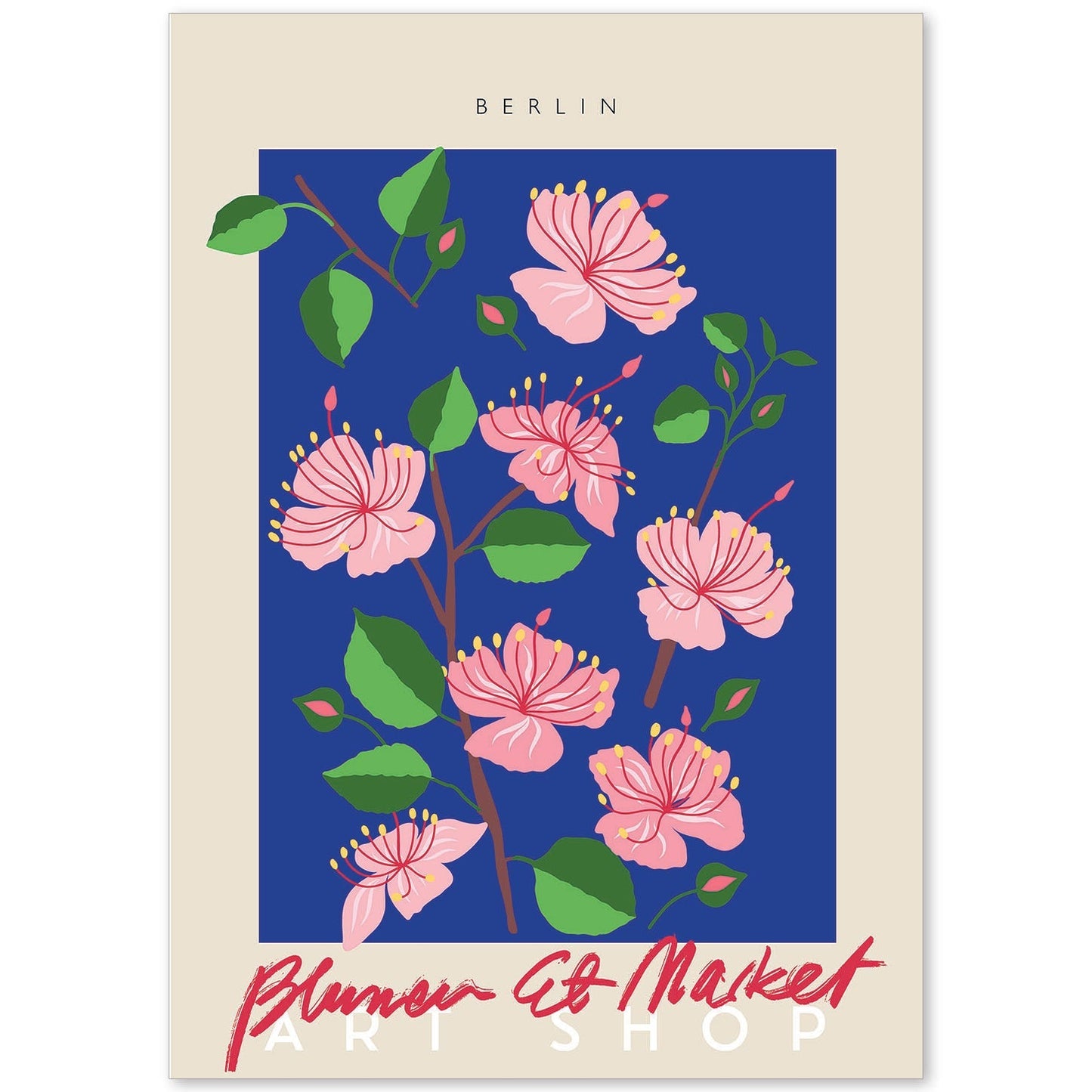 Lamina artistica decorativa con ilustración de Blumenau et Market Berlin-Artwork-Nacnic-A4-Sin marco-Nacnic Estudio SL