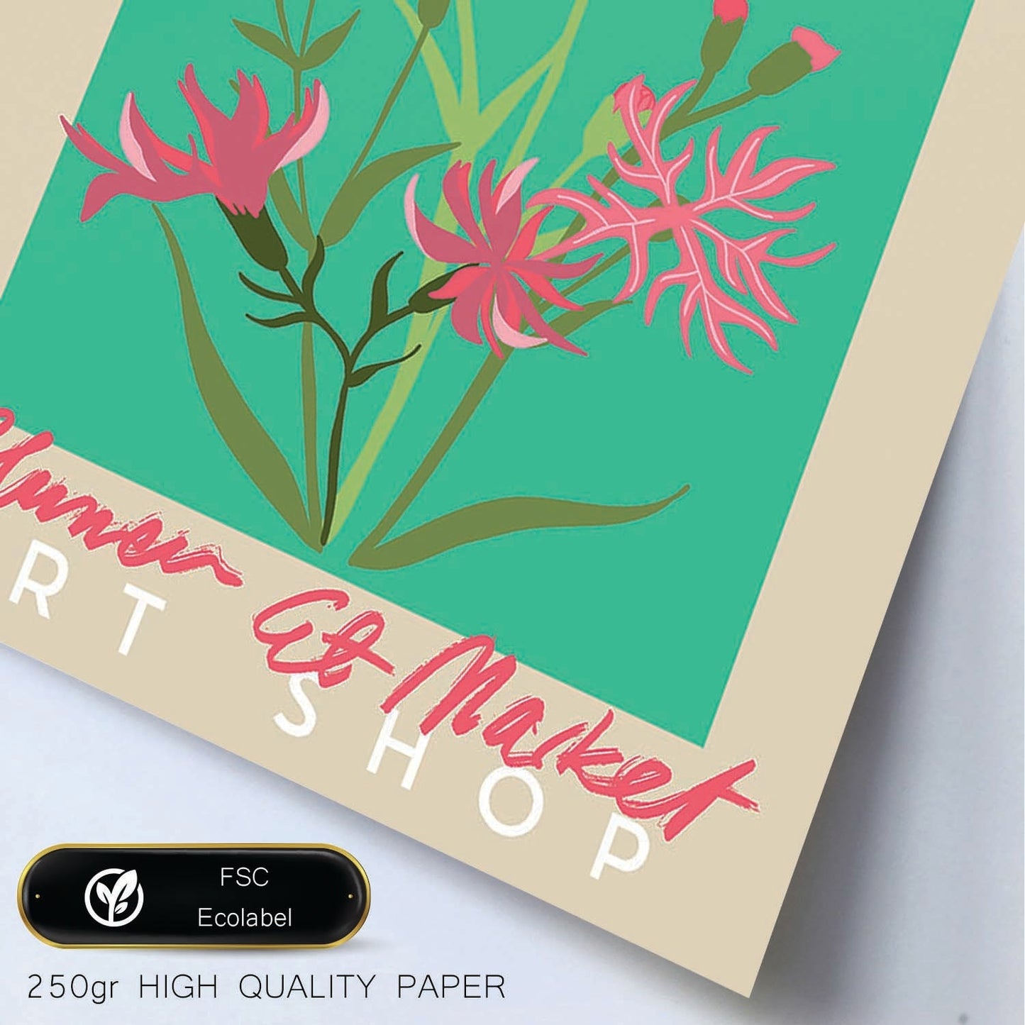 Lamina artistica decorativa con ilustración de Blumenau et Market Bruselas-Artwork-Nacnic-Nacnic Estudio SL