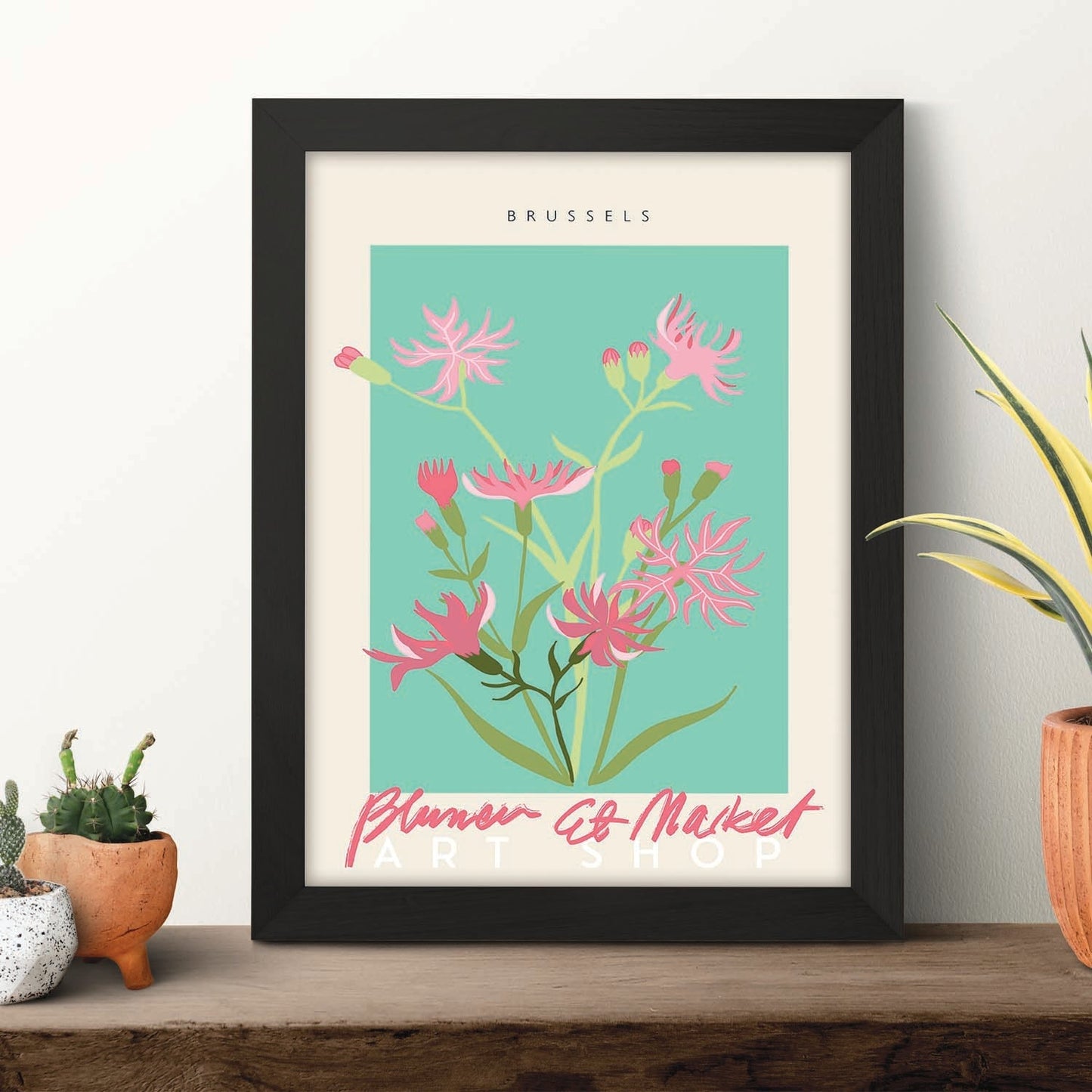 Lamina artistica decorativa con ilustración de Blumenau et Market Bruselas-Artwork-Nacnic-Nacnic Estudio SL