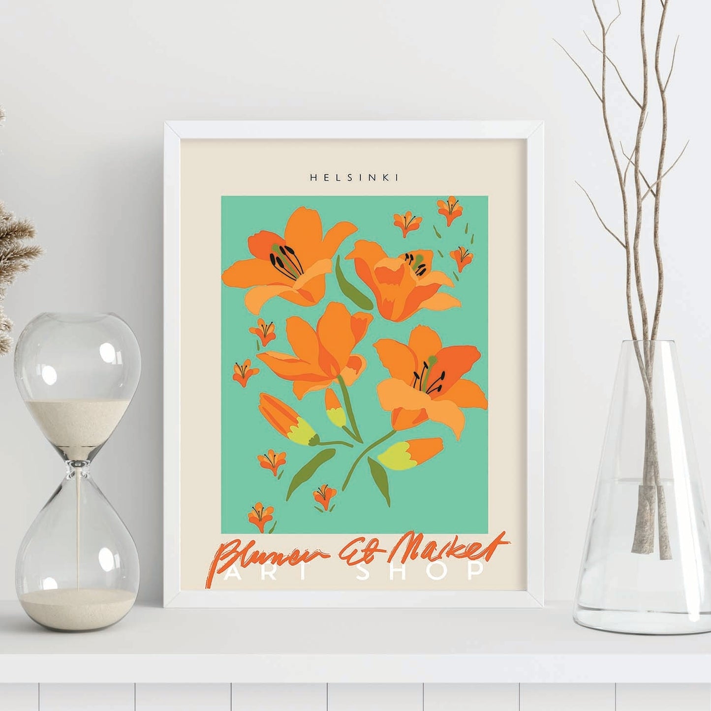 Lamina artistica decorativa con ilustración de Blumenau et Market Helsinki-Artwork-Nacnic-Nacnic Estudio SL